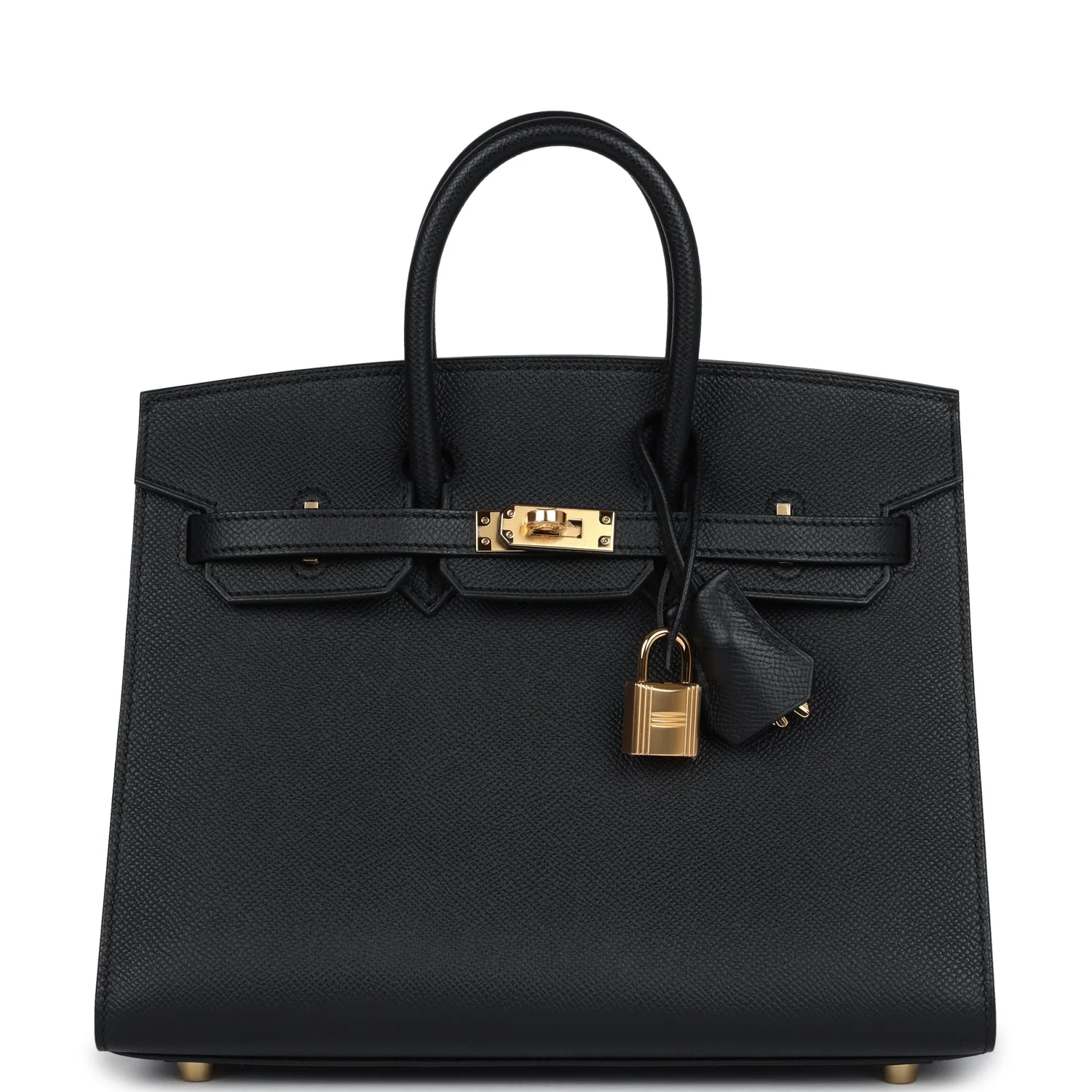 Replicate Hermes Birkin Sellier 25 Black Epsom Gold Hardware(1:1 replica)