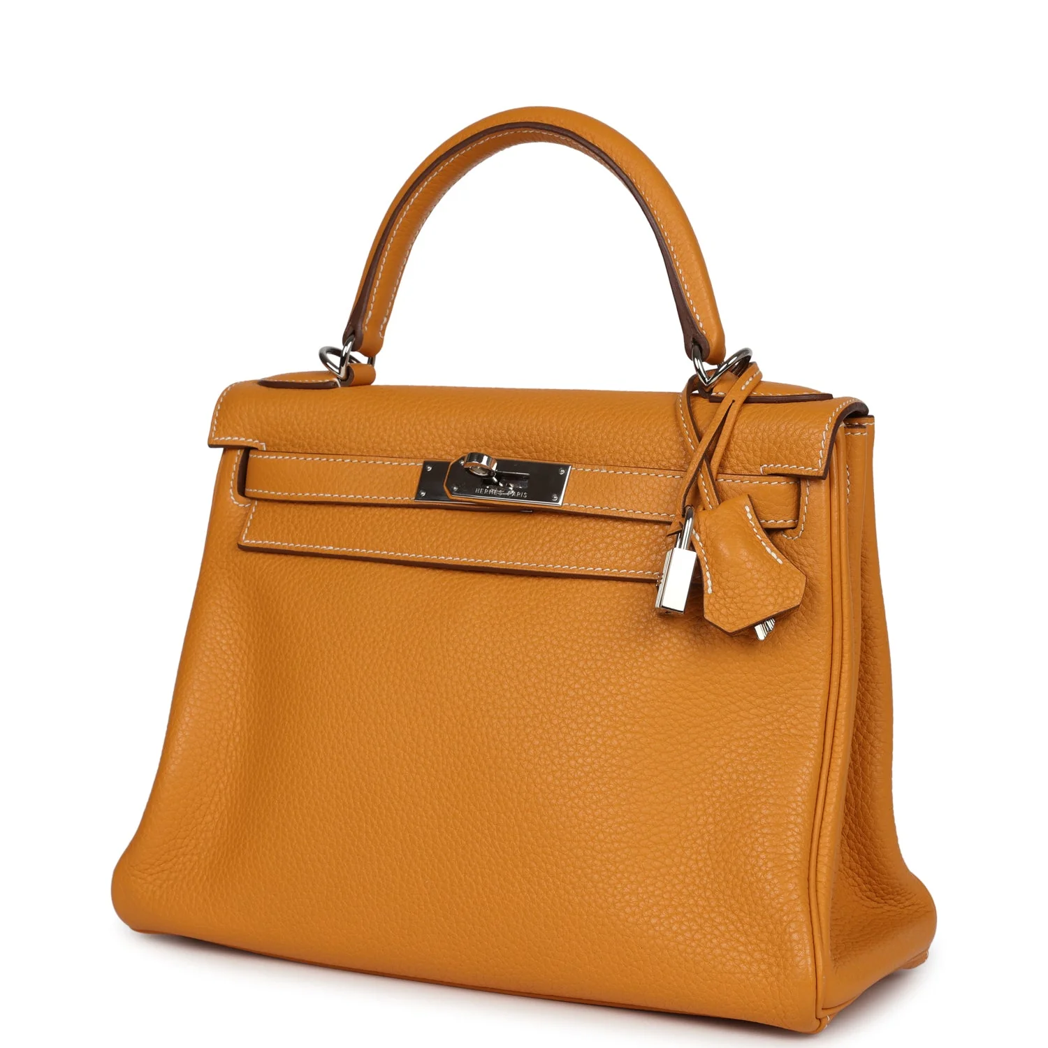 Replicate Hermes Kelly Retourne 28 Moutarde Clemence Palladium Hardware(1:1 replica)
