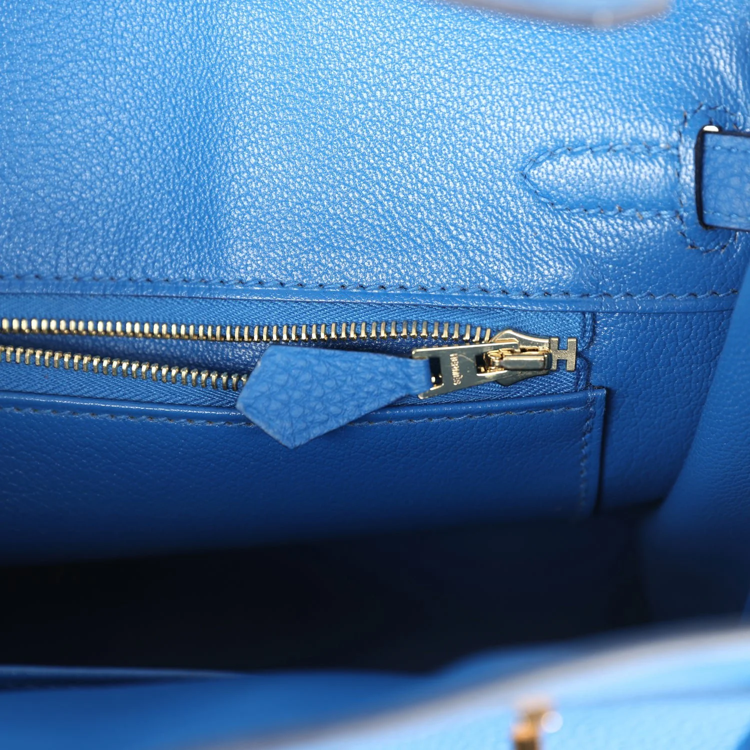 Replicate Hermes Birkin 25 Bleu Zellige Togo Gold Hardware(1:1 replica)