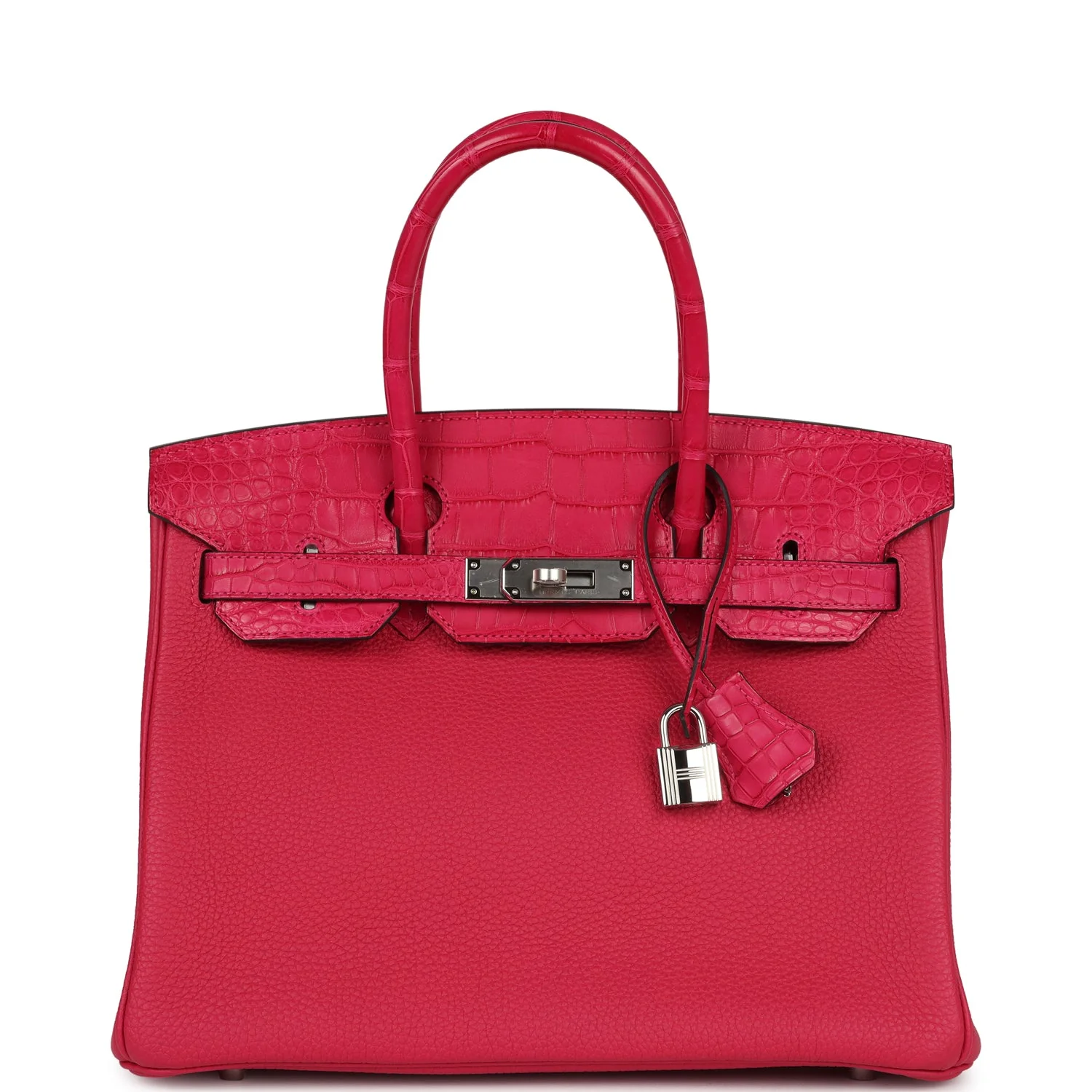 Replicate Hermes Birkin 30 Framboise Matte Alligator Togo Touch Palladium Hardware(1:1 replica)