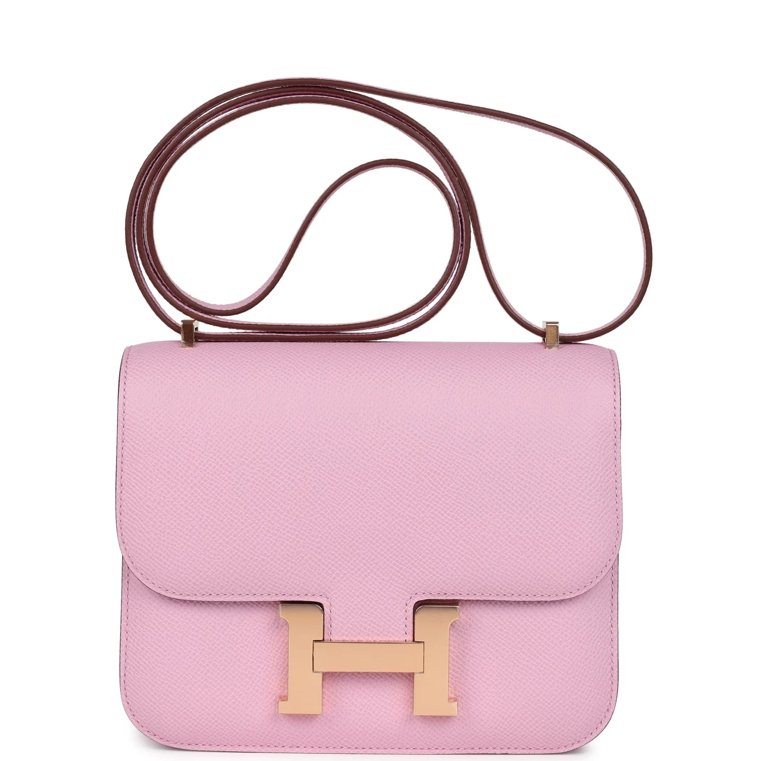 Replicate Hermes Constance 18 Mauve Sylvestre Epsom Rose Gold Hardware(1:1 replica)