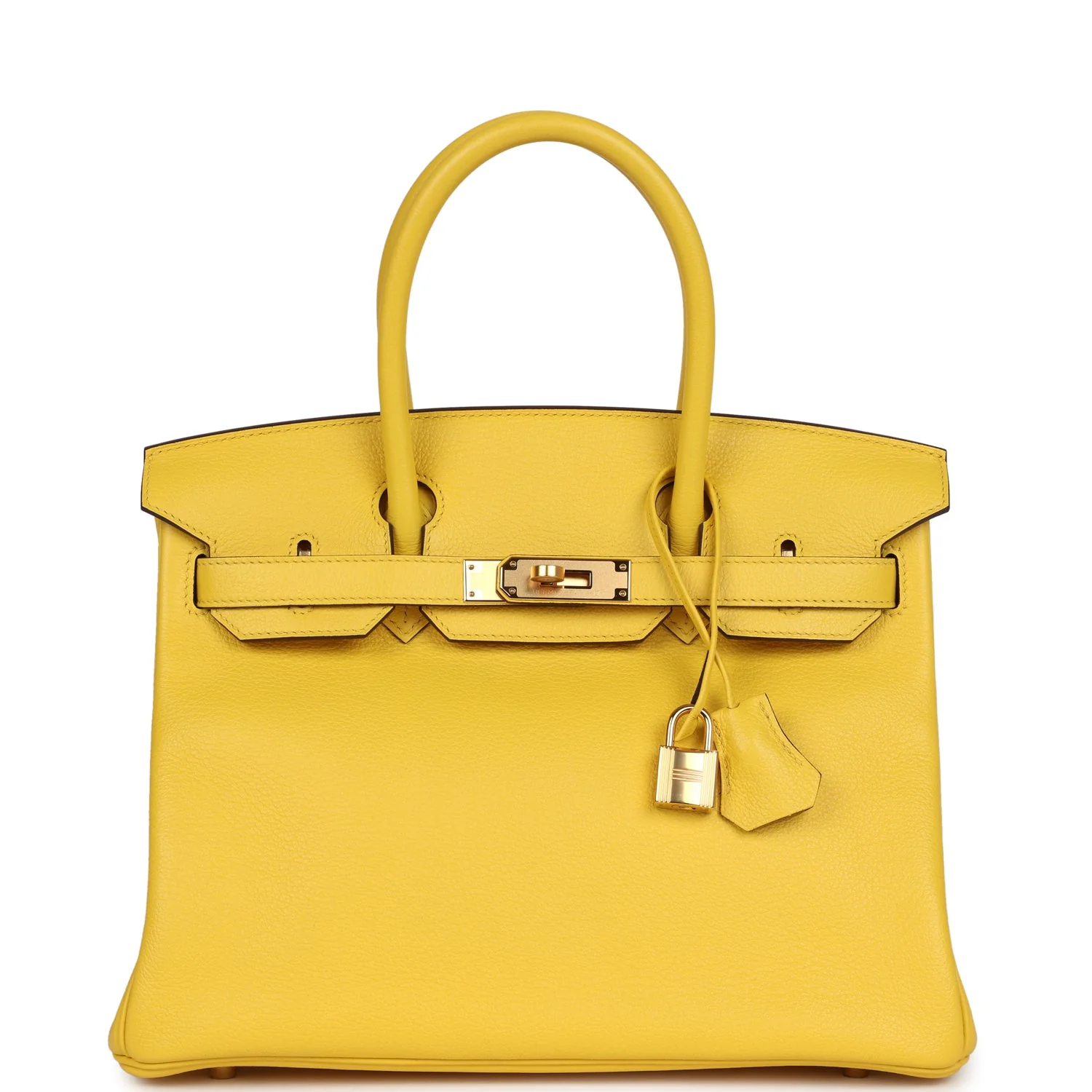 Replicate Hermes Birkin 30 Jaune de Naples Taurillon Novillo Rose Gold Hardware(1:1 replica)