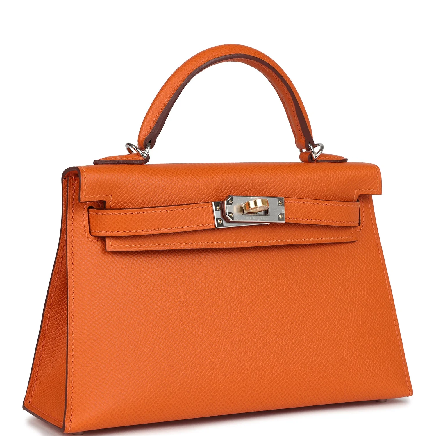 Replicate Hermes Kelly Sellier 20 Orange Epsom Electrum Hardware(1:1 replica)