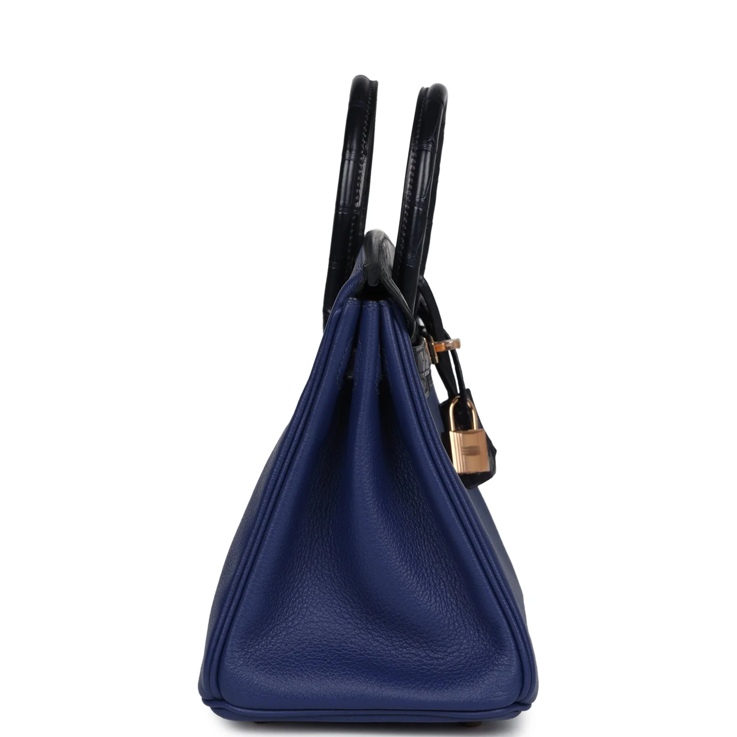 Replicate Hermes Birkin 25 Bleu Saphir Taurillion Novillo and Bleu Marine Matte Alligator Touch Rose Gold Hardware(1:1 replica)