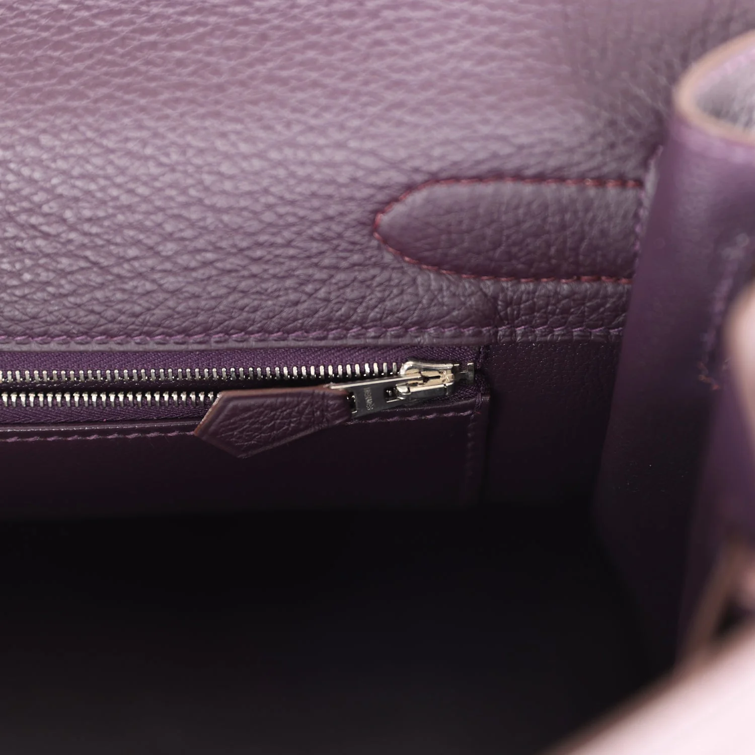 Replicate Hermes Fringe Shoulder Kelly 42 JPG Raisin Clemence Palladium Hardware(1:1 replica)