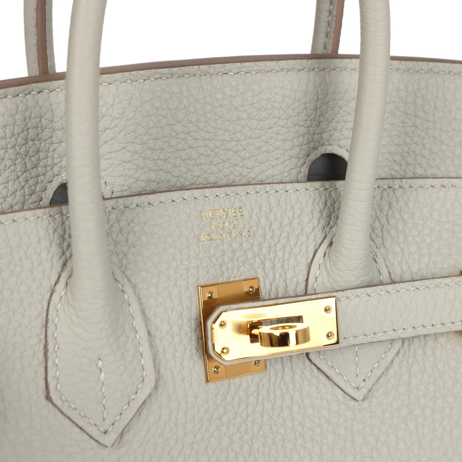 Replicate Hermes Birkin 25 Gris Perle Togo Gold Hardware(1:1 replica)