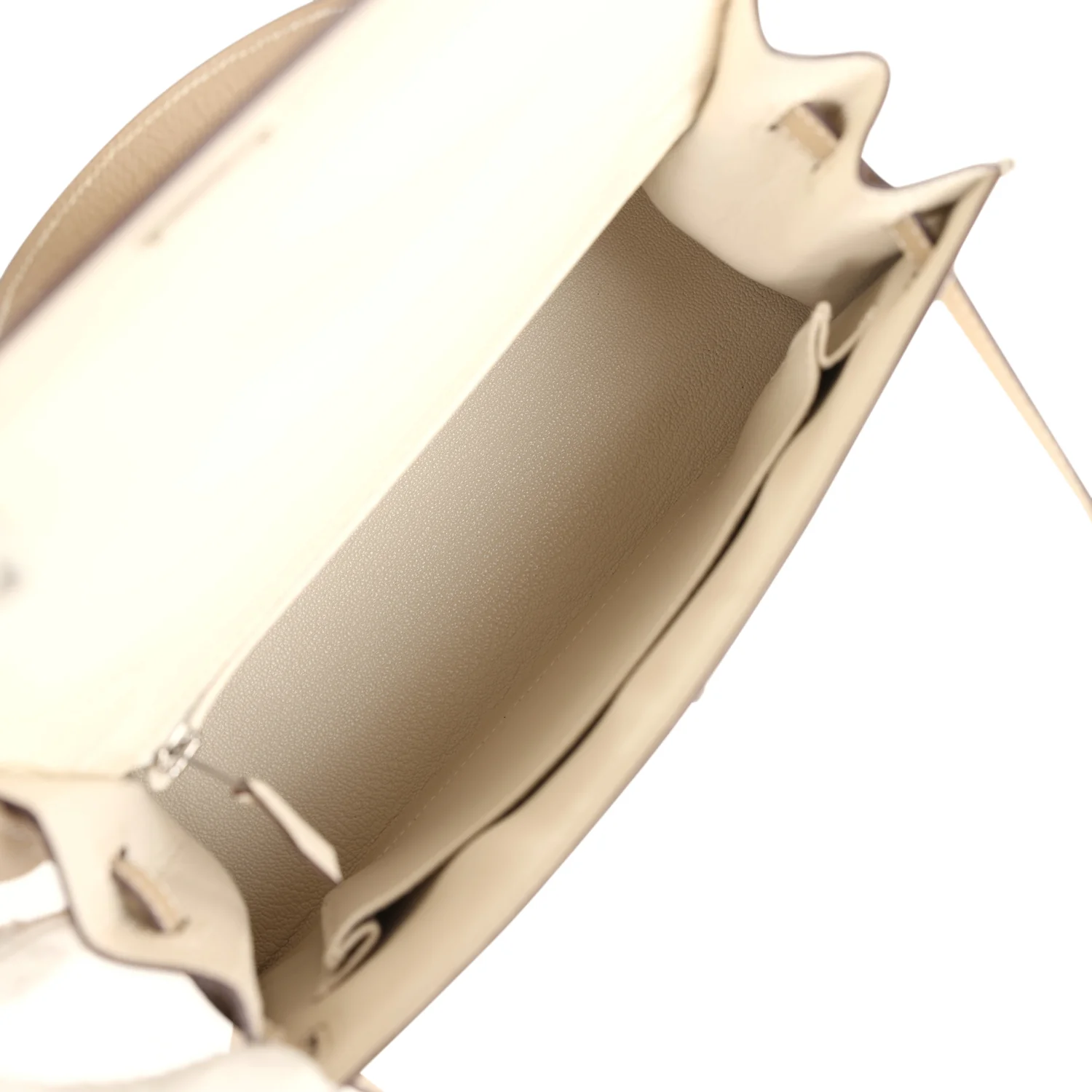 Replicate Hermes Special Order (HSS) Kelly Sellier 25 Craie and Trench Epsom Brushed Palladium Hardware(1:1 replica)