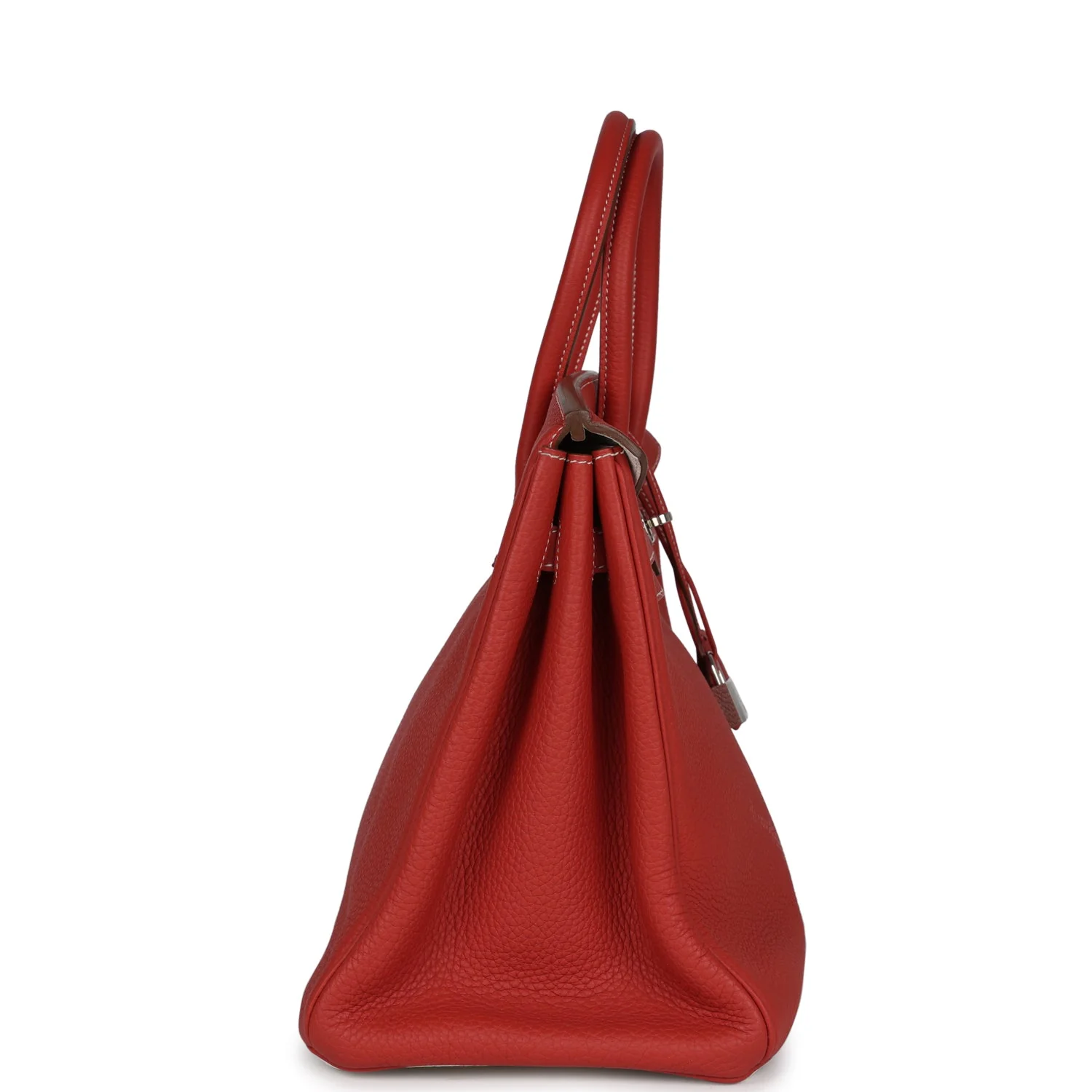 Replicate Hermes Birkin 35 Eclat Sanguine and White Clemence Palladium Hardware(1:1 replica)