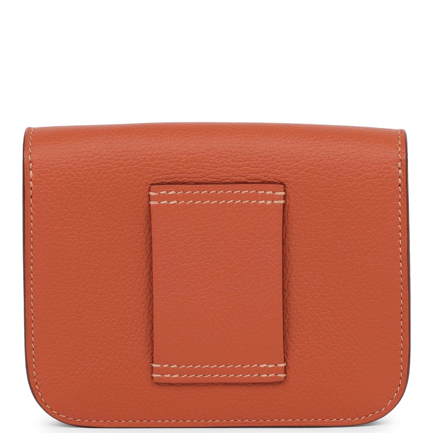 Replicate Hermes Constance Slim Wallet Brique Evercolor Palladium Hardware(1:1 replica)