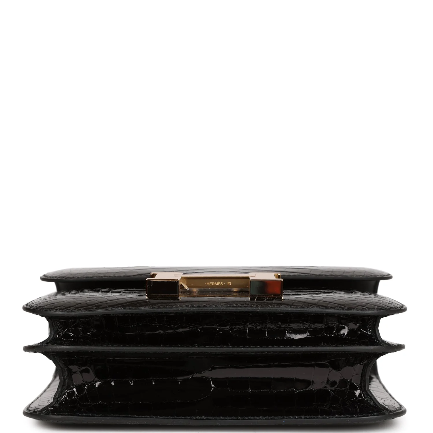 Replicate Hermes Constance 18 Black Shiny Alligator Gold Hardware(1:1 replica)