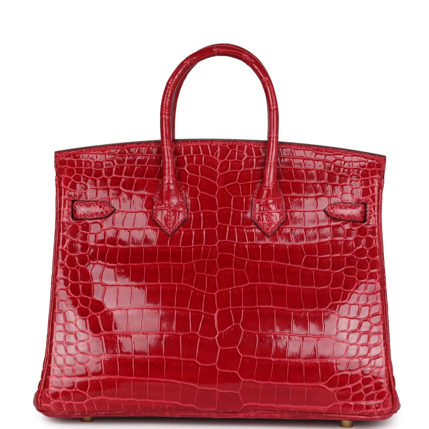 Replicate Hermes Birkin 25 Braise Shiny Porosus Crocodile Gold Hardware(1:1 replica)