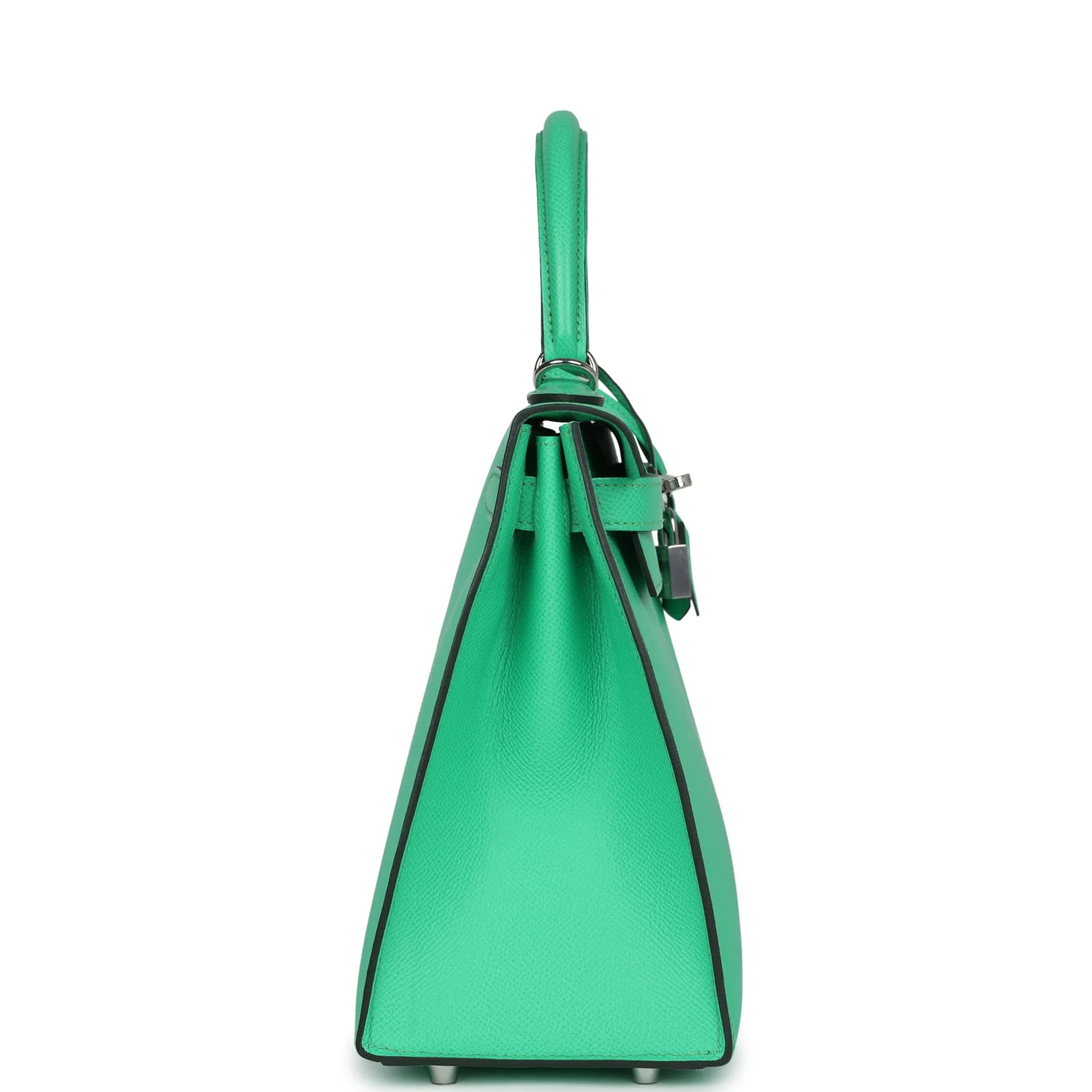 Replicate Hermes Kelly Sellier 28 Vert Comics Epsom Palladium Hardware(1:1 replica)