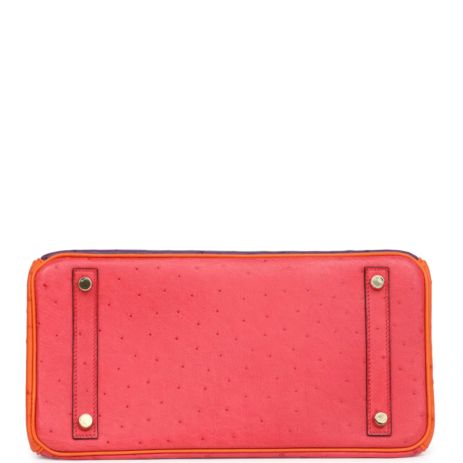 Replicate Hermes Special Order (HSS) Birkin 30 Tangerine, Violet and Bougainvillea Ostrich Gold Hardware(1:1 replica)
