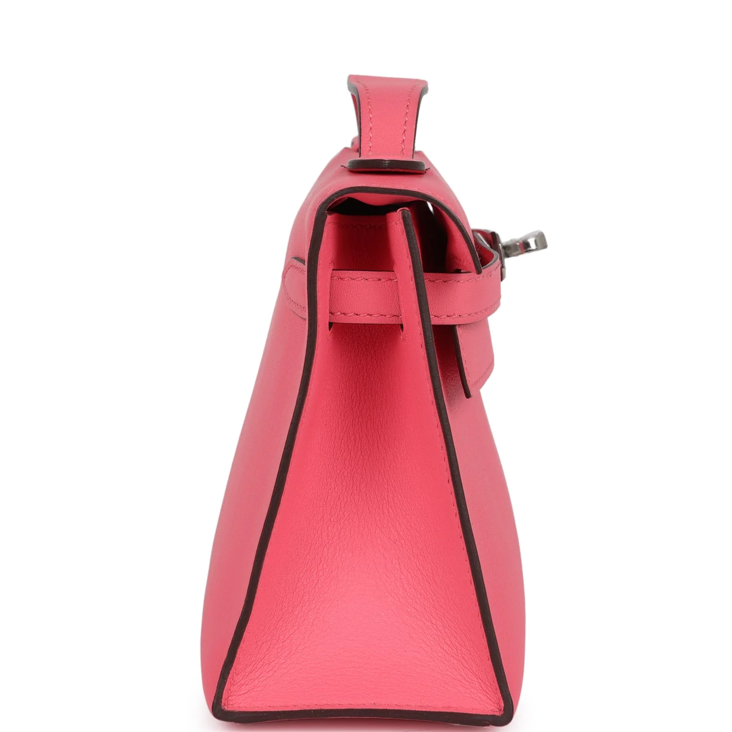 Replicate Hermes Kelly Pochette Rose Azalee Swift Palladium Hardware(1:1 replica)