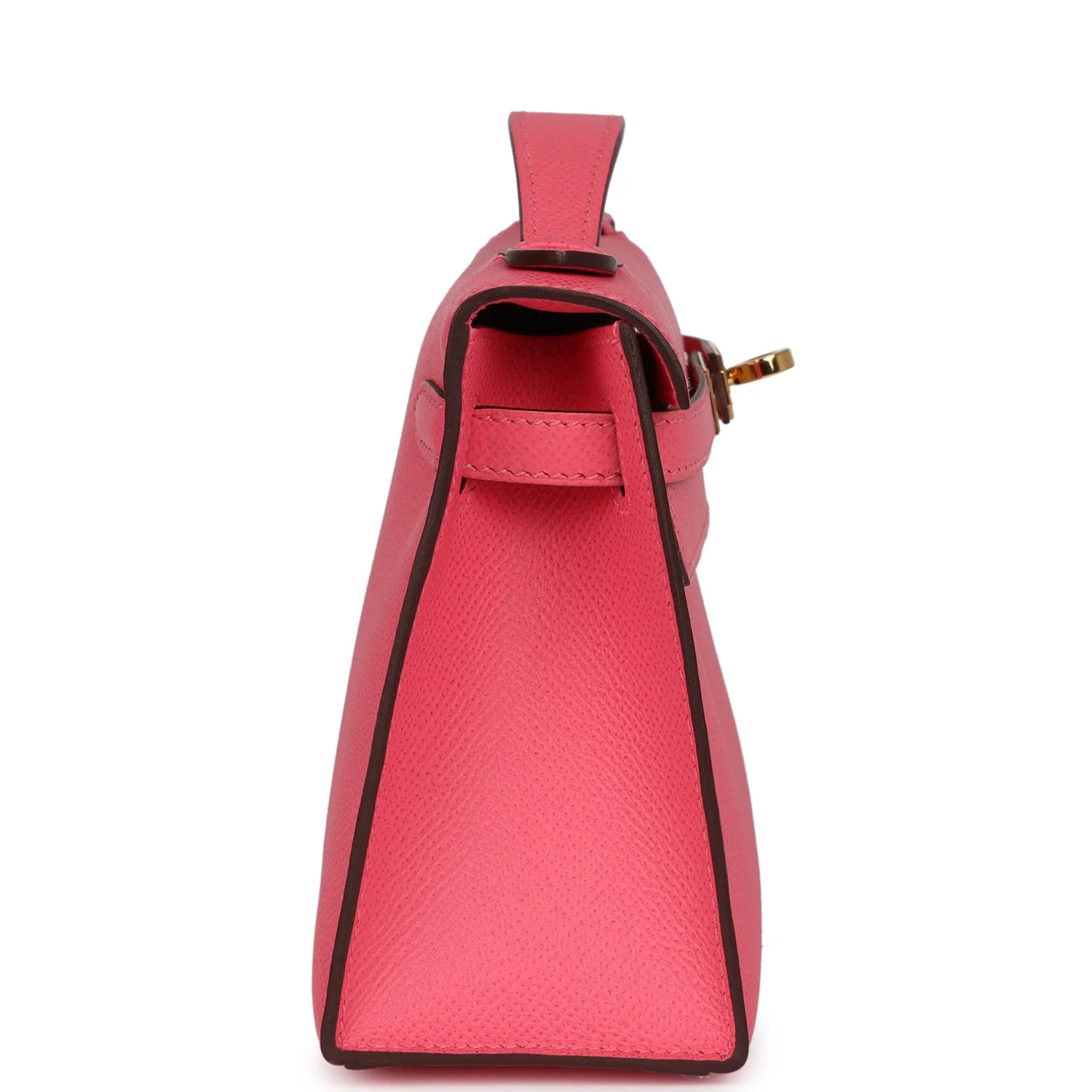 Replicate Hermes Special Order (HSS) Kelly Pochette Rose Azalee Epsom Gold Hardware(1:1 replica)