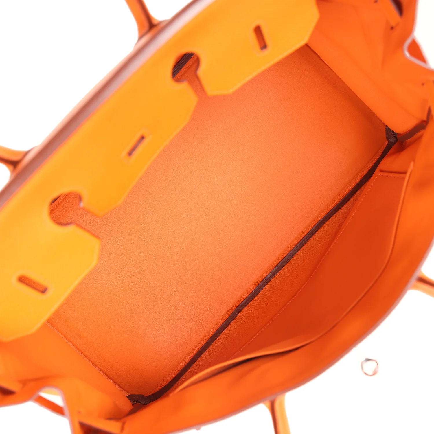 Replicate Hermes Birkin 35 Orange Epsom Palladium Hardware(1:1 replica)