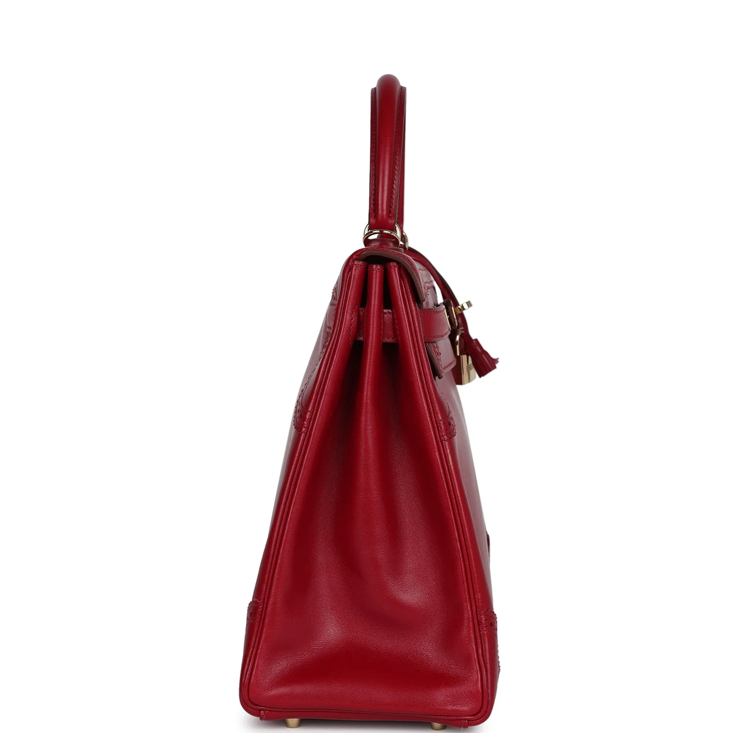 Replicate Hermes Ghillies Kelly Retourne 35 Rubis Tadelakt Permabrass Hardware(1:1 replica)