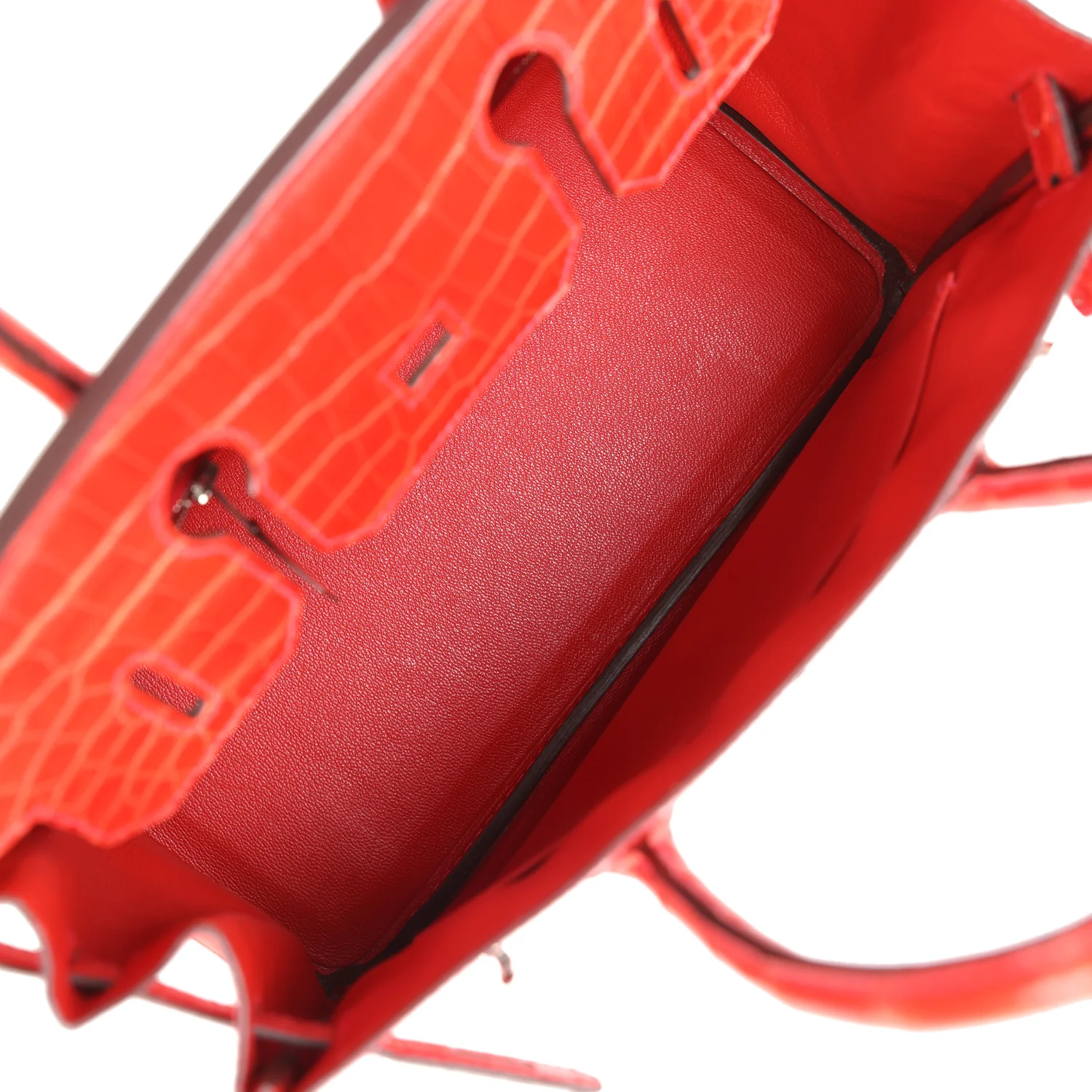 Replicate Hermes Birkin 30 Geranium Shiny Niloticus Crocodile Palladium Hardware(1:1 replica)