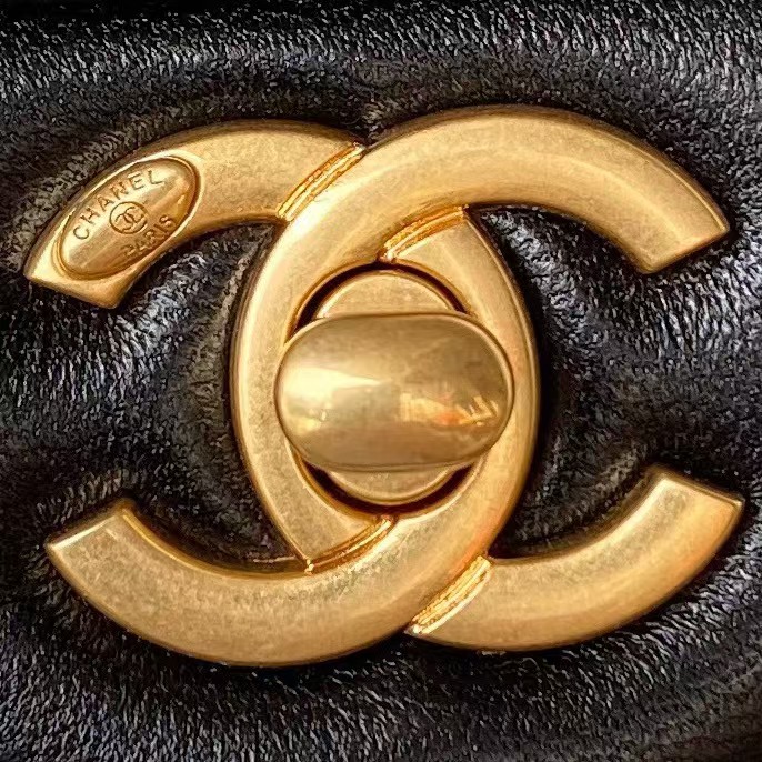 Replicate Chanel AS4868 Mini Flap Bag Pearl Lambskin Faux Pearl   Gold Metal Black(1:1 replica)