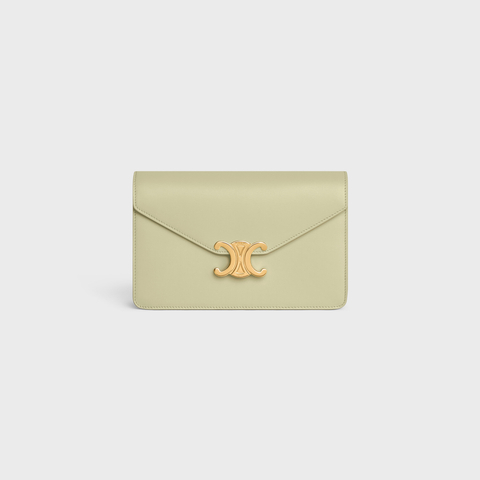 Replicate WALLET ON CHAIN MARGO IN SHINY CALFSKIN ALMOND GREEN(1:1 replica)
