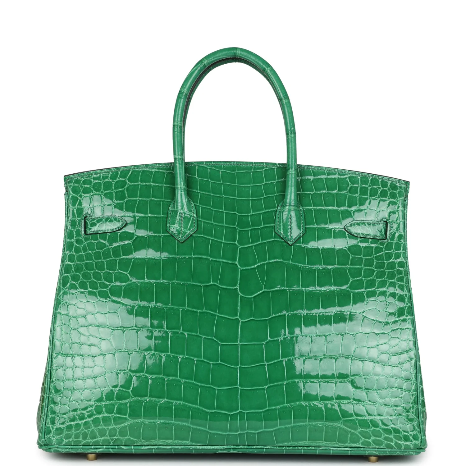 Replicate Hermes Birkin 35 Cactus Shiny Porosus Crocodile Gold Hardware(1:1 replica)