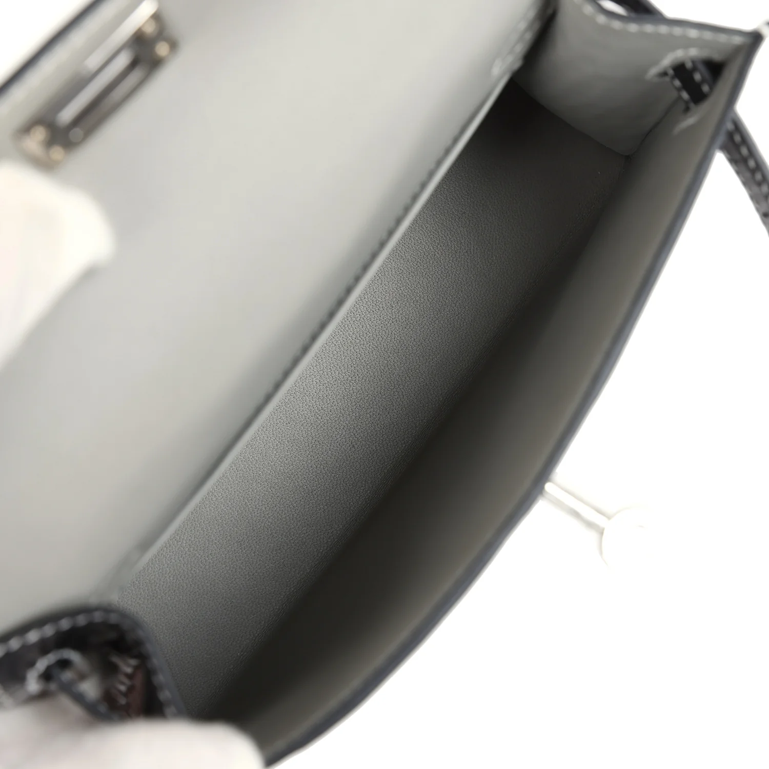 Replicate Hermes Special Order (HSS) Kelly Sellier 20 Gris Perle and Black Matte Alligator Palladium Hardware(1:1 replica)