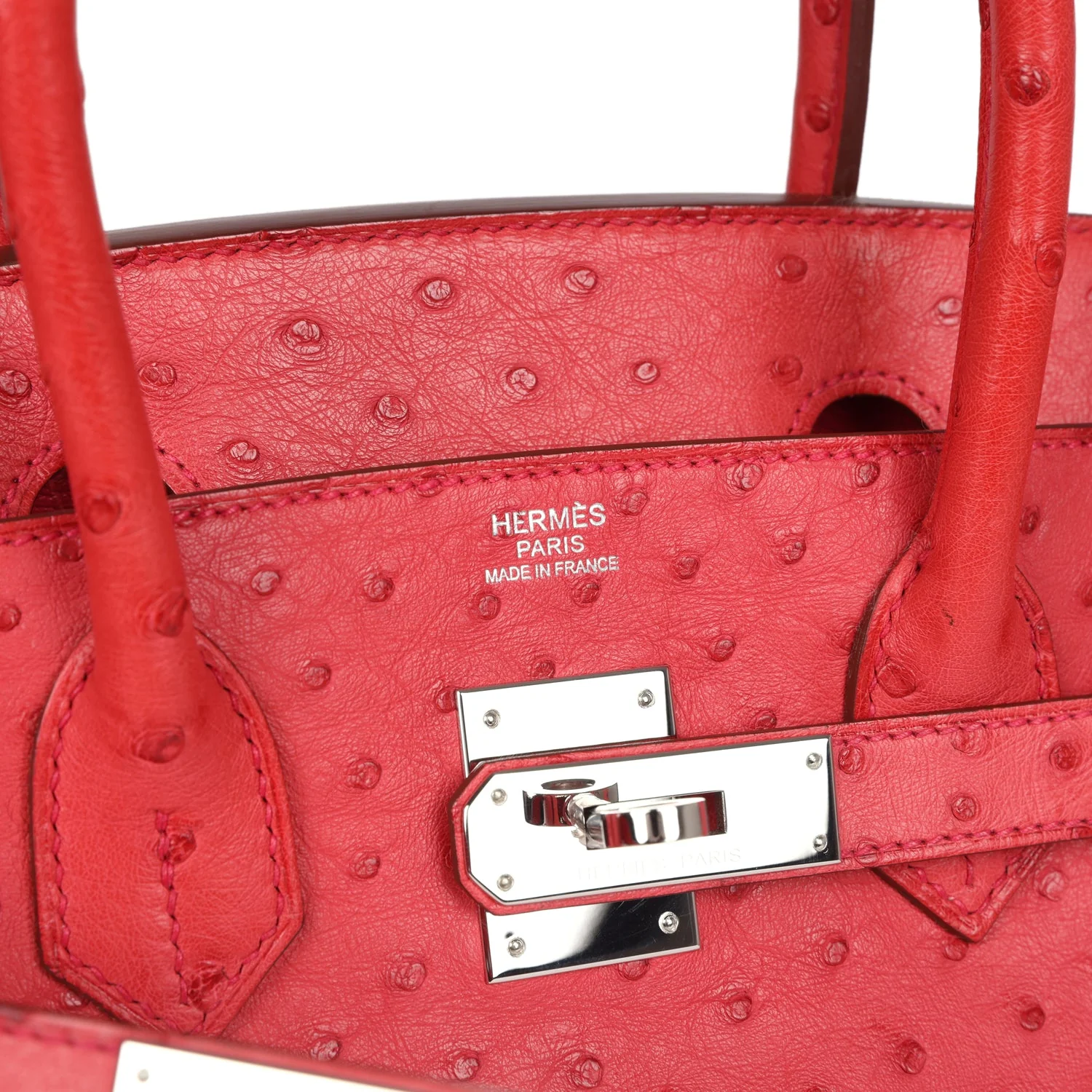 Replicate Hermes Birkin 30 Bougainvillea Ostrich Palladium Hardware(1:1 replica)
