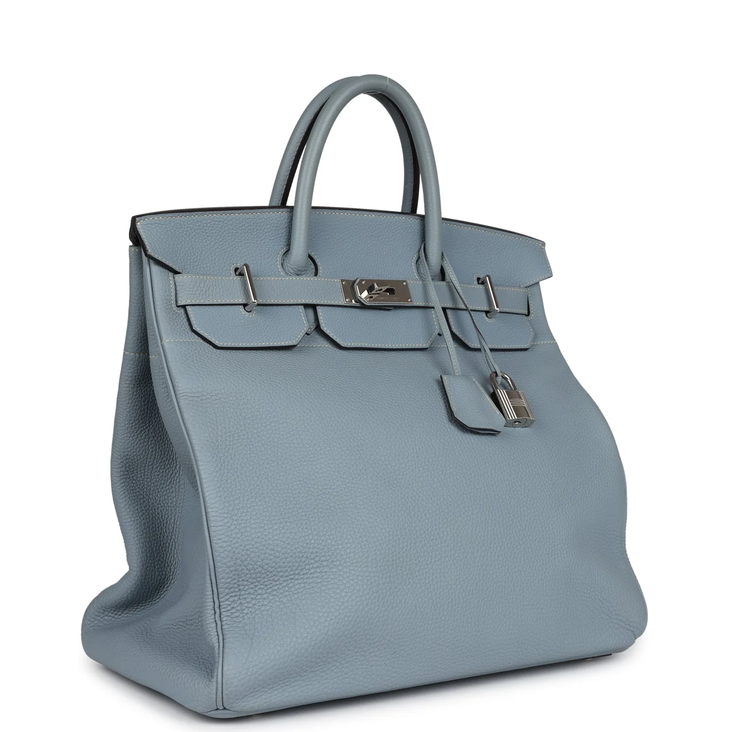 Replicate Hermes Birkin HAC 40 Bleu Lin Togo Palladium Hardware(1:1 replica)