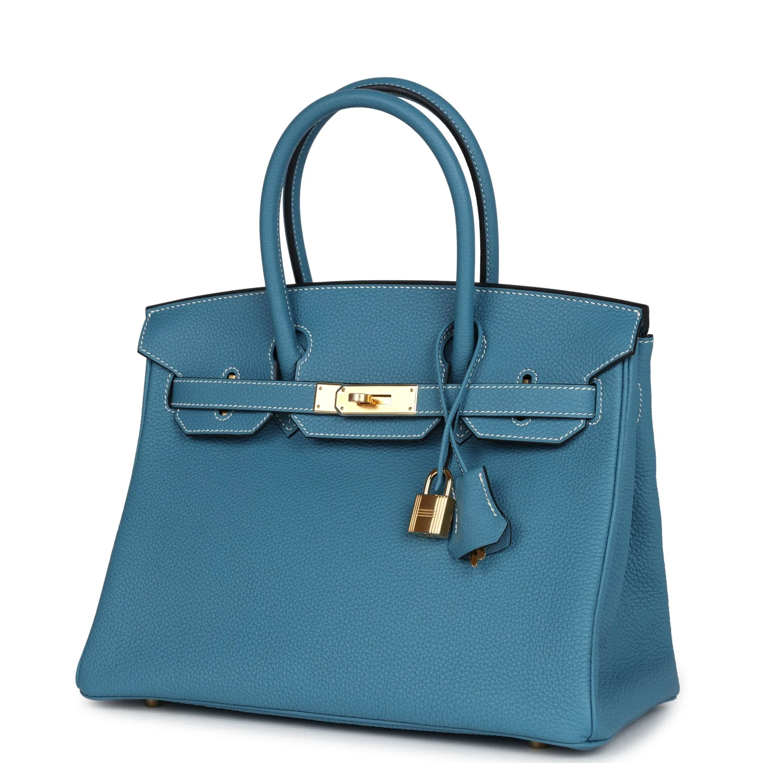 Replicate Hermes Birkin 30 Blue Jean Togo Gold Hardware(1:1 replica)