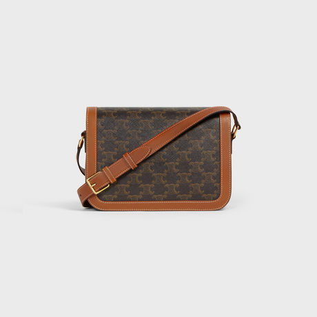 Replicate CLASSIQUE TRIOMPHE BAG IN TRIOMPHE CANVAS AND CALFSKIN TAN(1:1 replica)