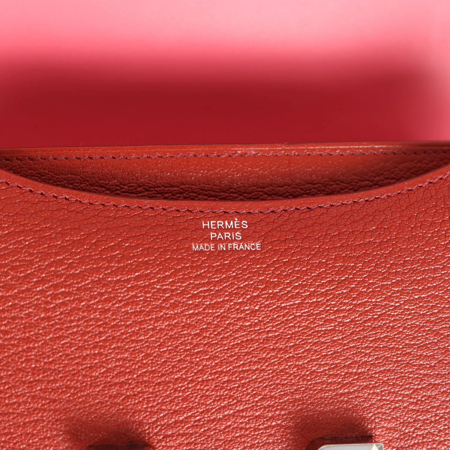 Replicate Hermes Constance 18 Brique Verso Chevre Mysore Palladium Hardware(1:1 replica)