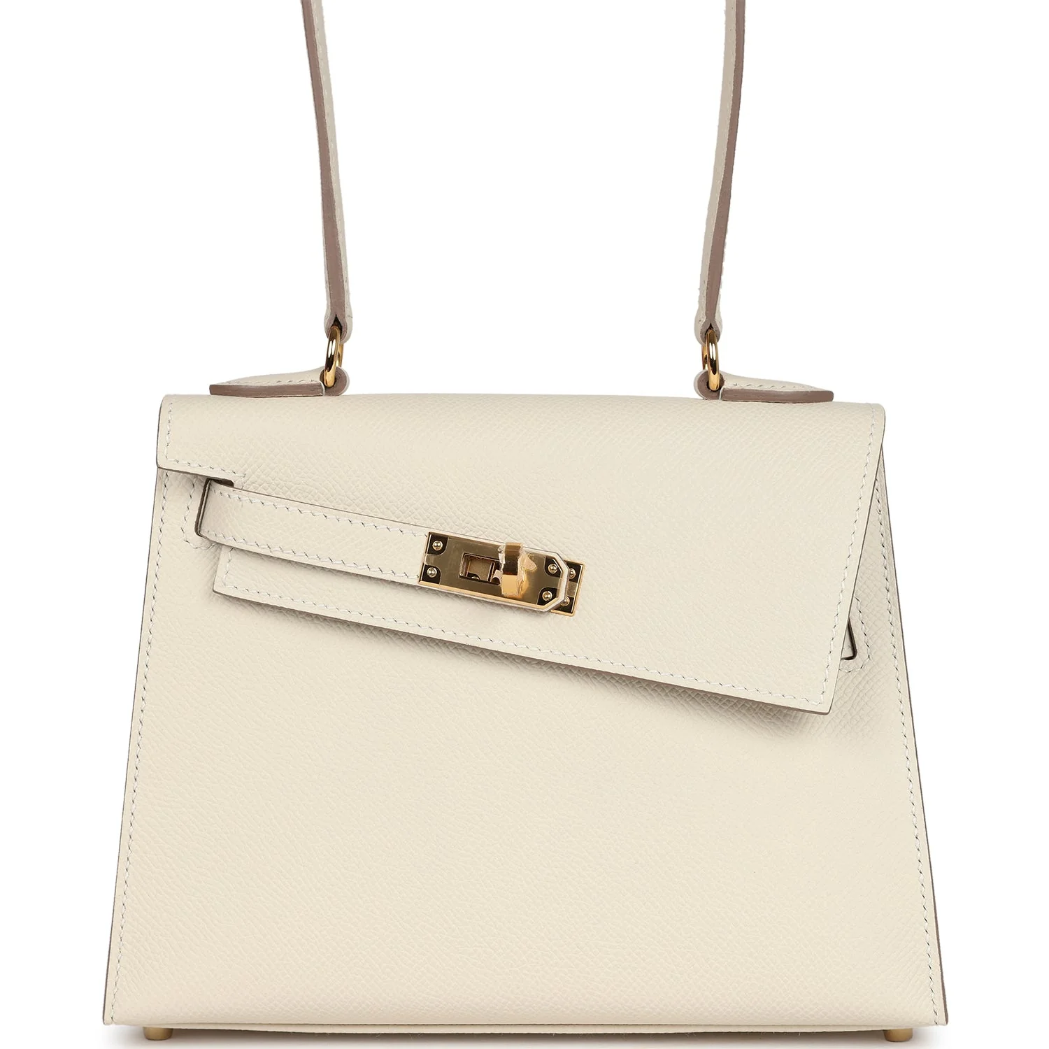 Replicate Hermes Kelly Sellier en Desordre 20 Craie Epsom Gold Hardware(1:1 replica)