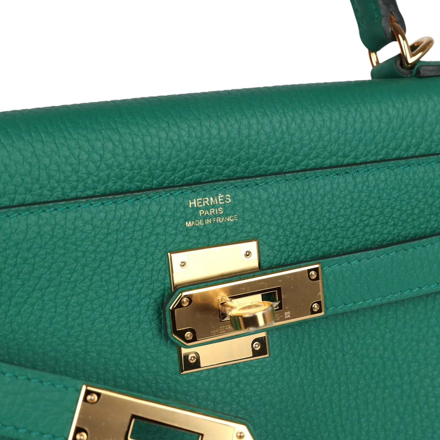 Replicate Hermes Kelly Retourne 28 Vert Vertigo Clemence Gold Hardware(1:1 replica)