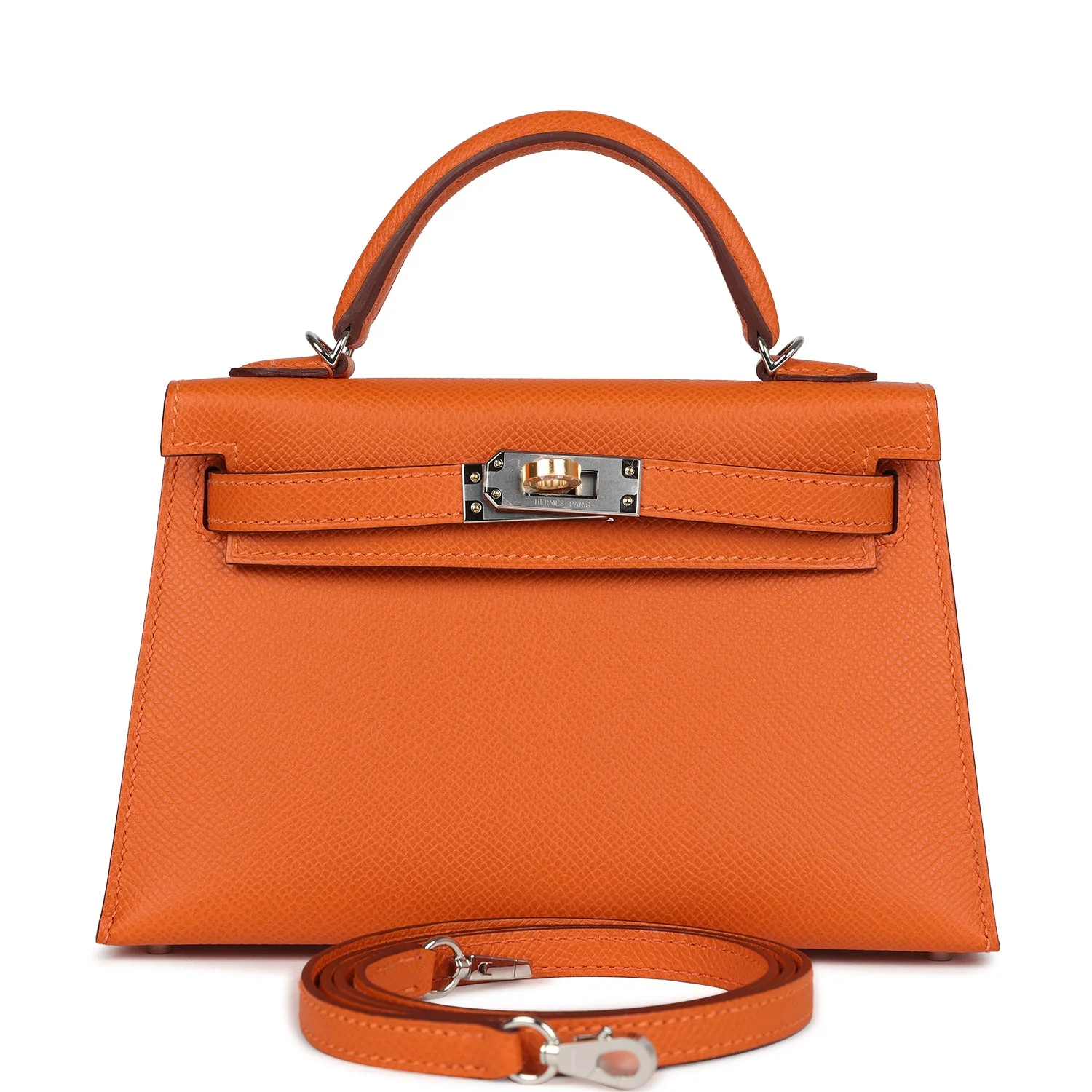 Replicate Hermes Kelly Sellier 20 Orange Epsom Electrum Hardware(1:1 replica)