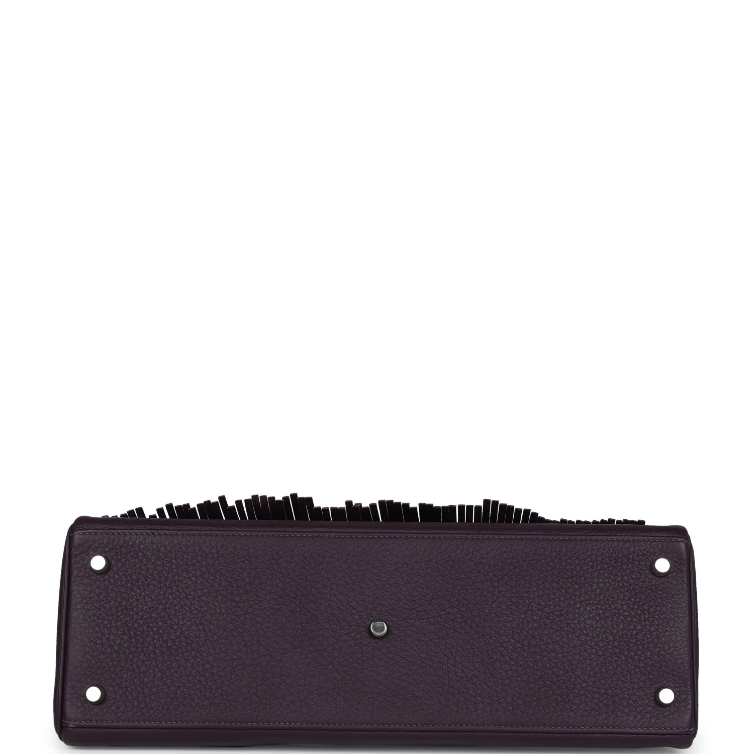 Replicate Hermes Fringe Shoulder Kelly 42 JPG Raisin Clemence Palladium Hardware(1:1 replica)