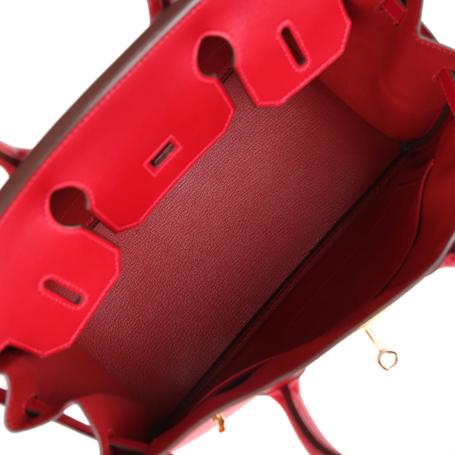 Replicate Hermes Birkin 30 Rouge Vif Tadelakt Gold Hardware(1:1 replica)