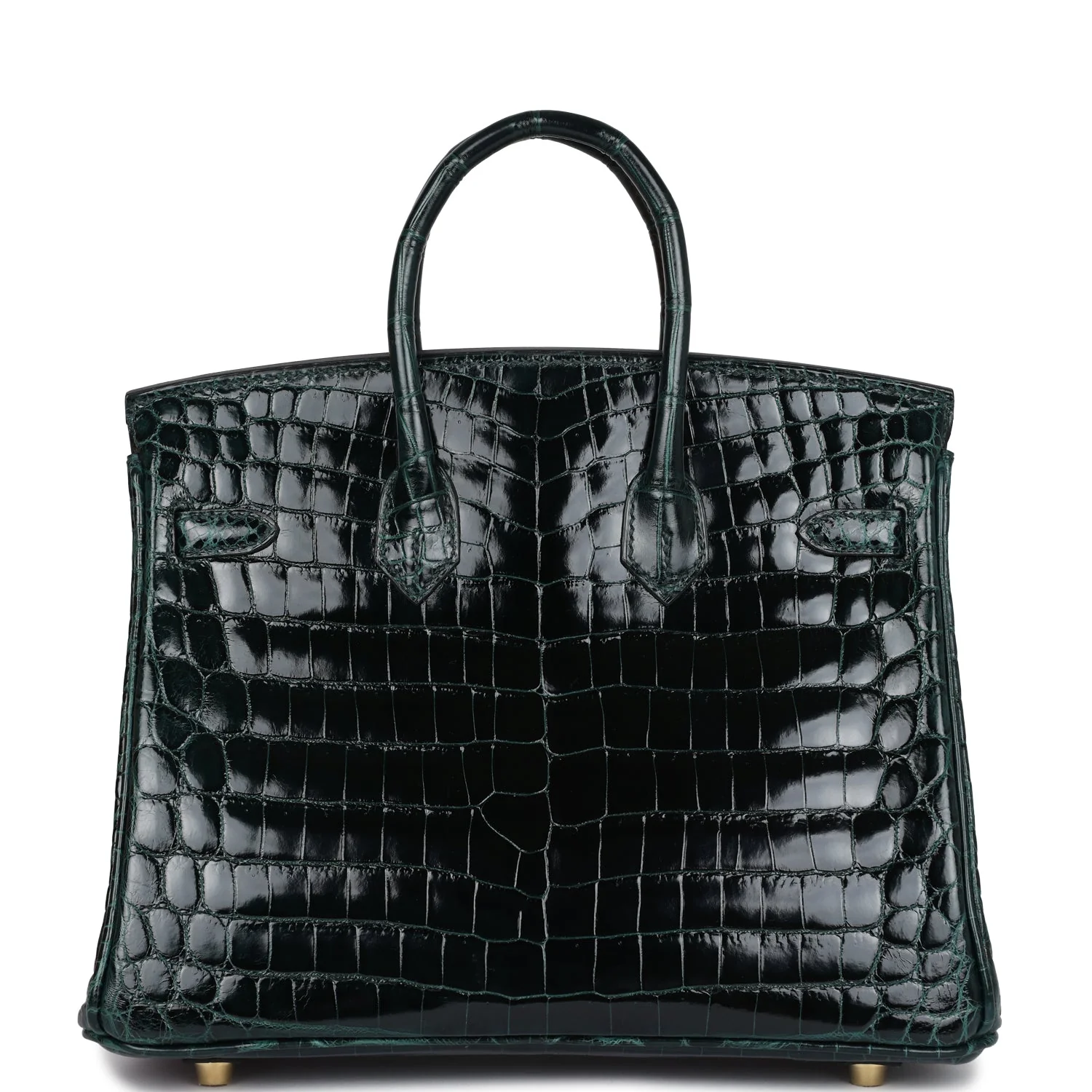 Replicate Hermes Birkin 25 Vert Cypress Shiny Niloticus Crocodile Gold Hardware(1:1 replica)
