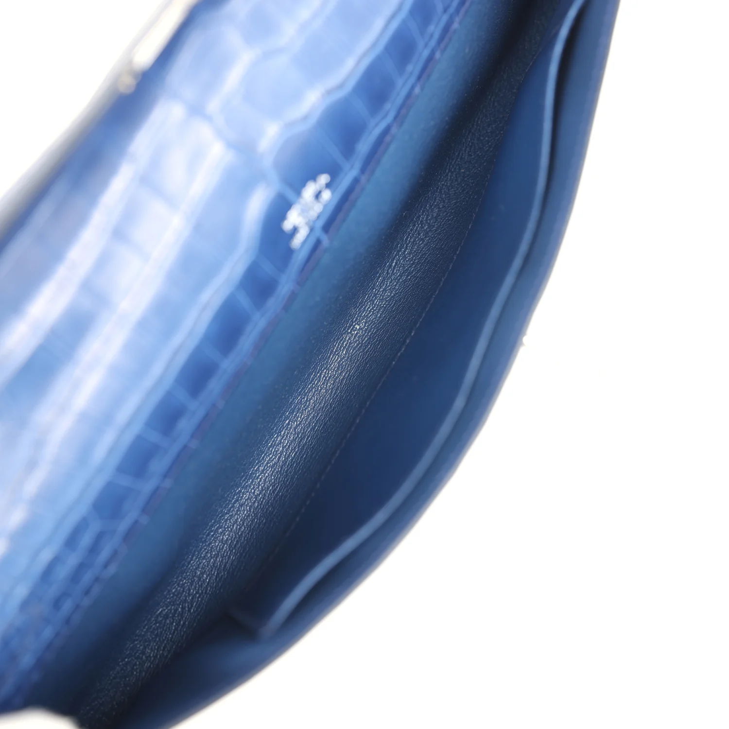 Replicate Hermes Kelly Cut Bleu De Malte Matte Porosus Crocodile Palladium Hardware(1:1 replica)