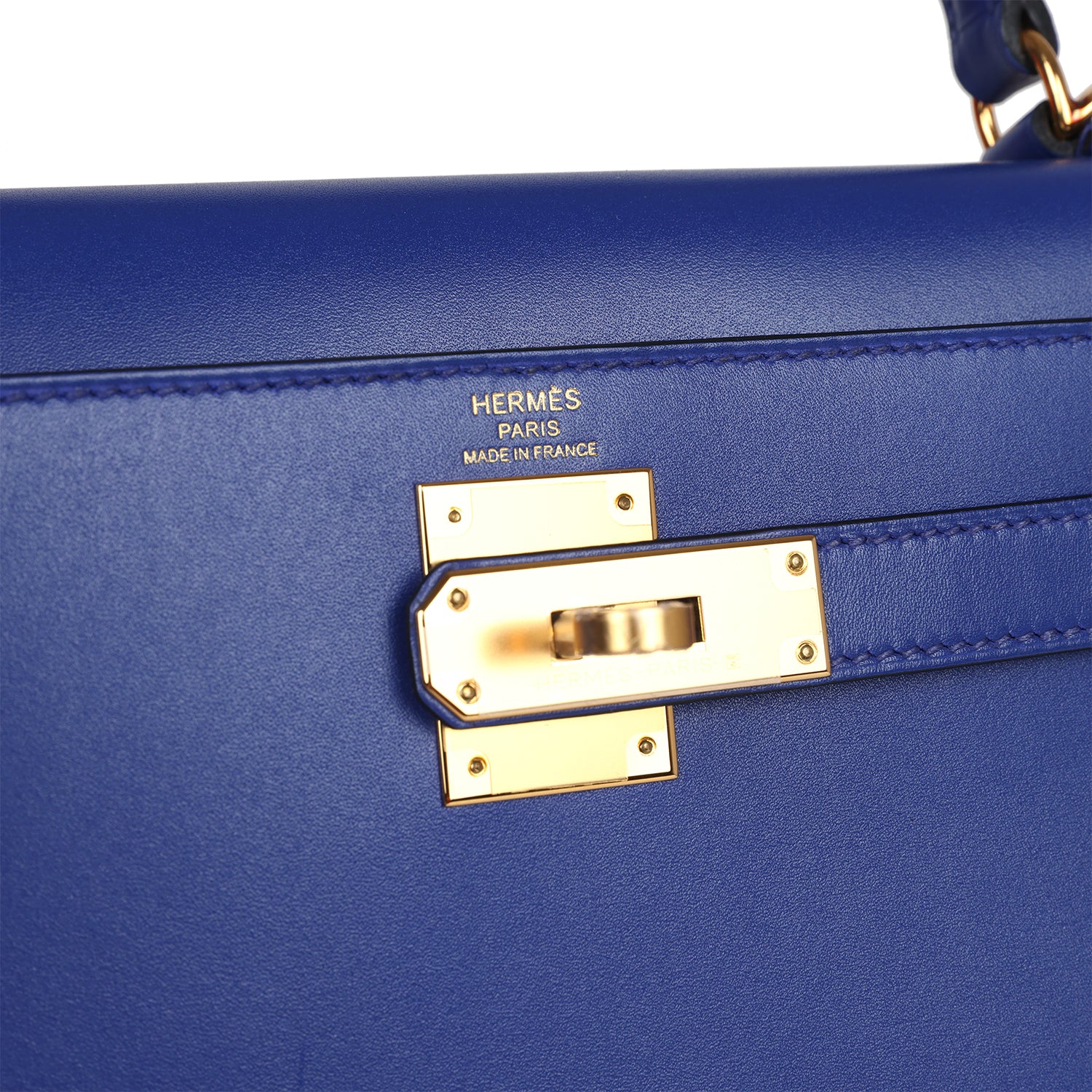 Replicate Hermes Kelly Sellier 28 Bleu Electric Tadelakt Gold Hardware(1:1 replica)