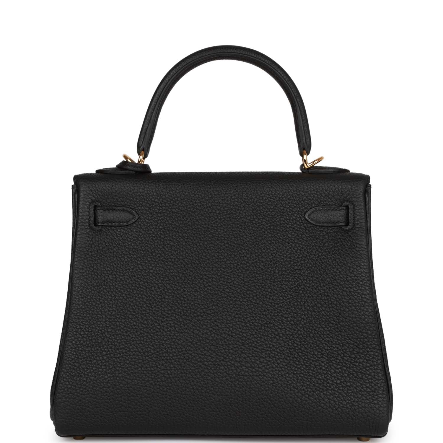 Replicate Hermes Kelly Retourne 25 Black Togo Gold Hardware(1:1 replica)