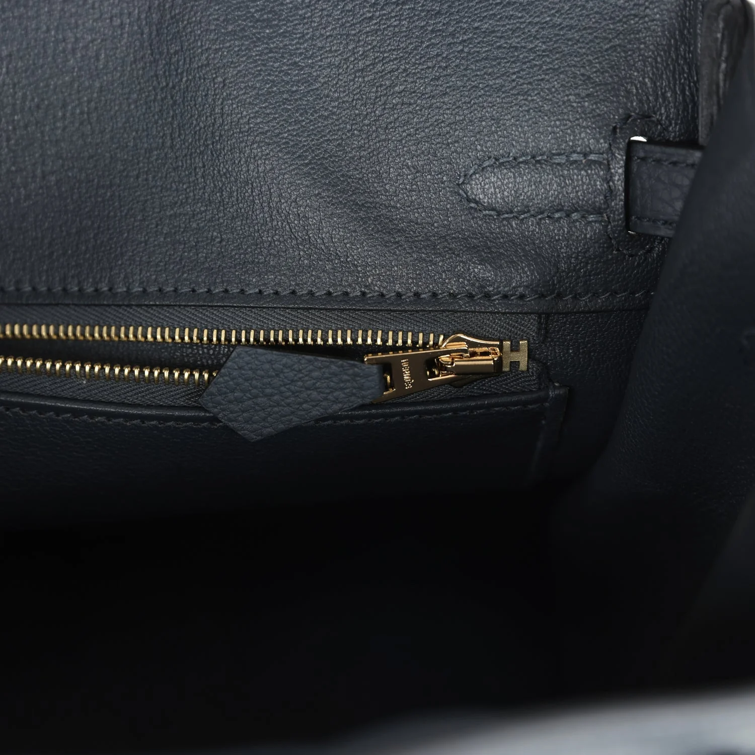 Replicate Hermes Birkin 25 Gris Misty Togo Permabrass Hardware(1:1 replica)