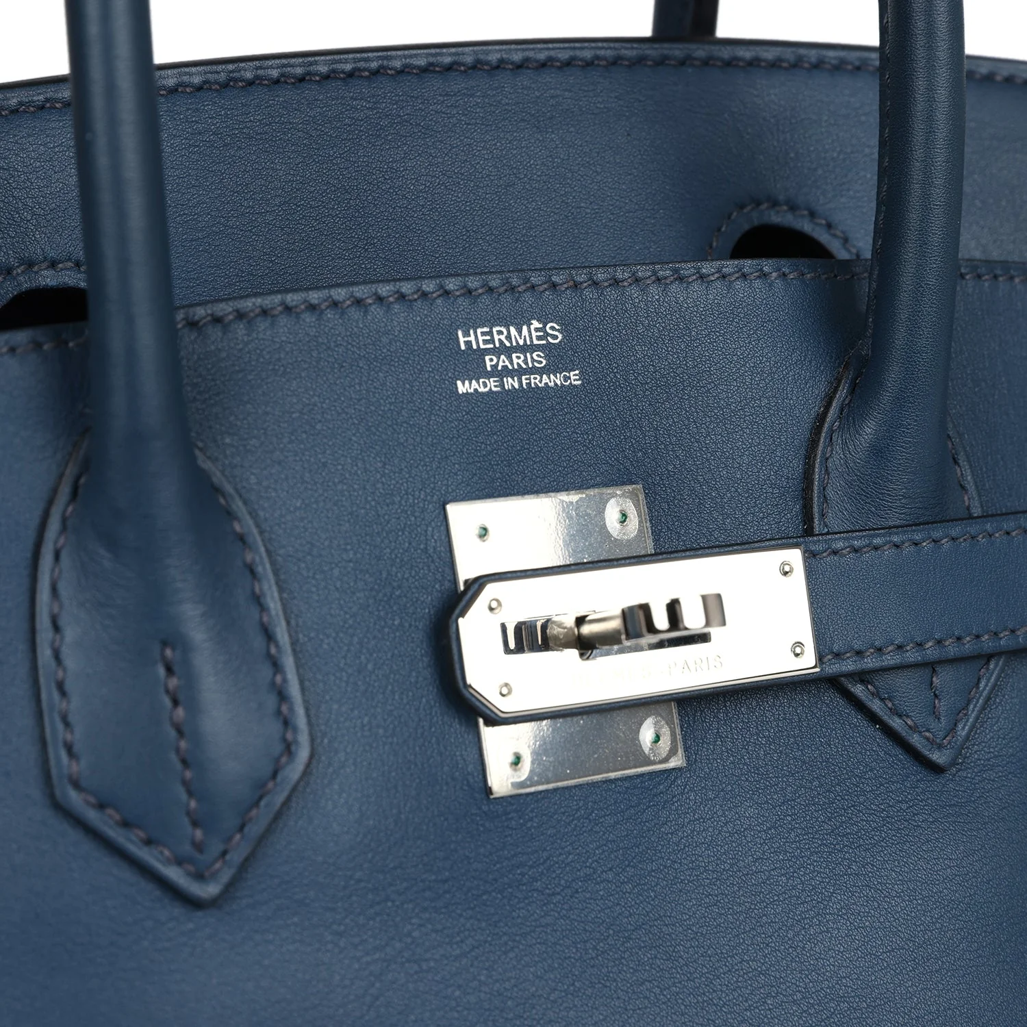 Replicate Hermes Birkin 30 Deep Bleu Swift Palladium Hardware(1:1 replica)