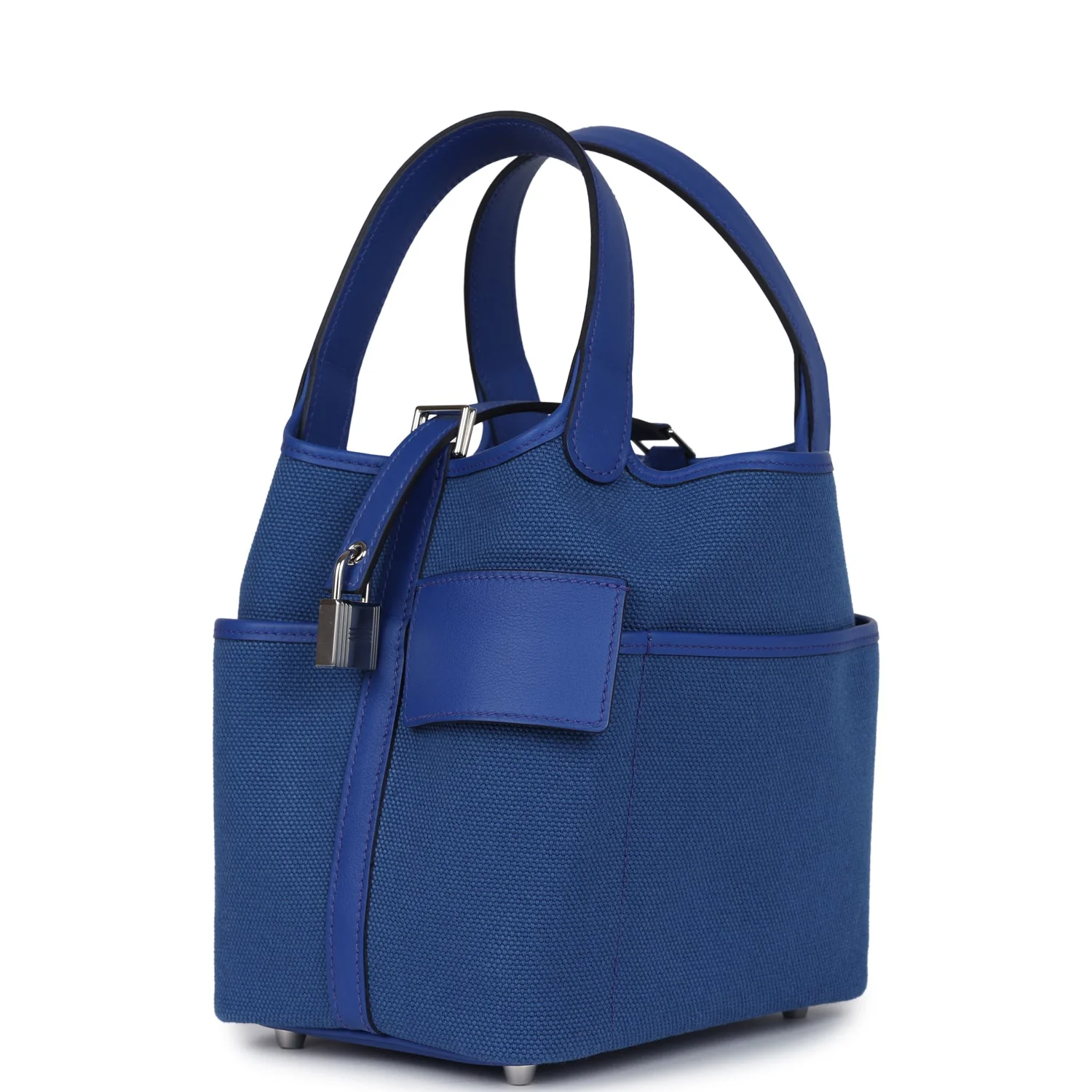 Replicate Hermes Picotin Cargo 18 Bleu Royal Swift and Toile Canvas Palladium Hardware(1:1 replica)