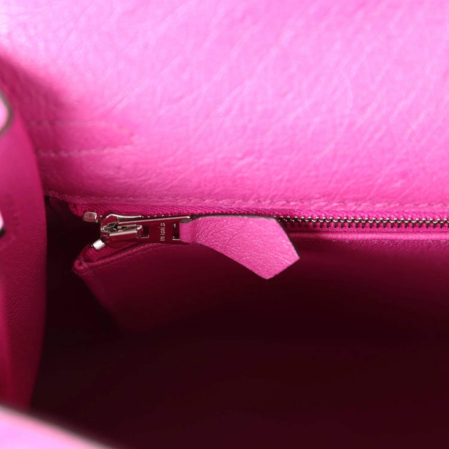 Replicate Hermes Kelly Sellier 25 Rose Pourpre Ostrich Palladium Hardware(1:1 replica)