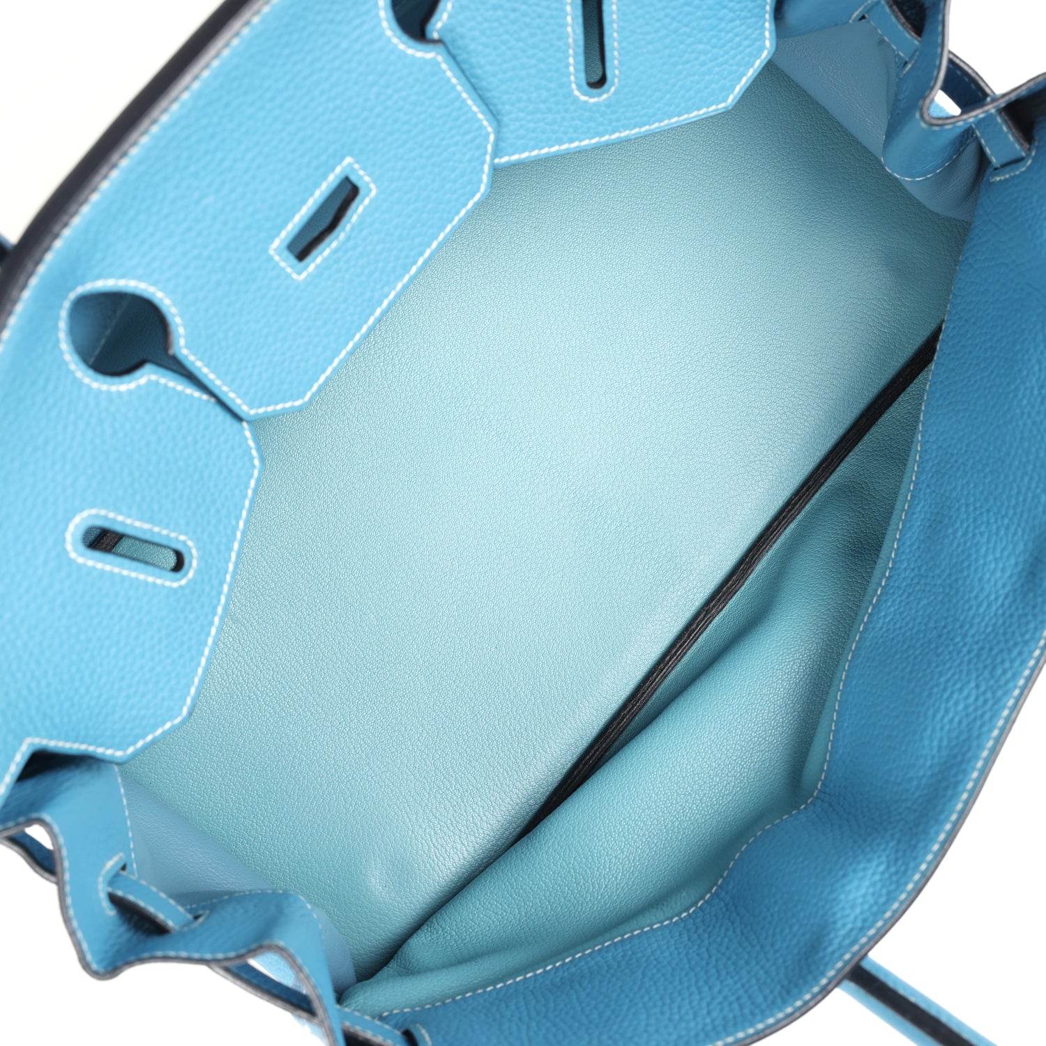 Replicate Hermes Shoulder Birkin 42 JPG Blue Jean Clemence Palladium Hardware(1:1 replica)