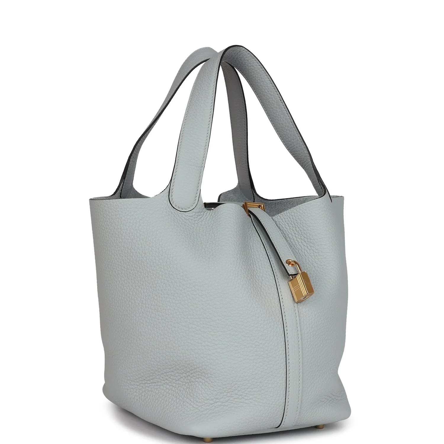 Replicate Hermes Picotin Lock 22 Bleu Glacier Clemence Gold Hardware(1:1 replica)