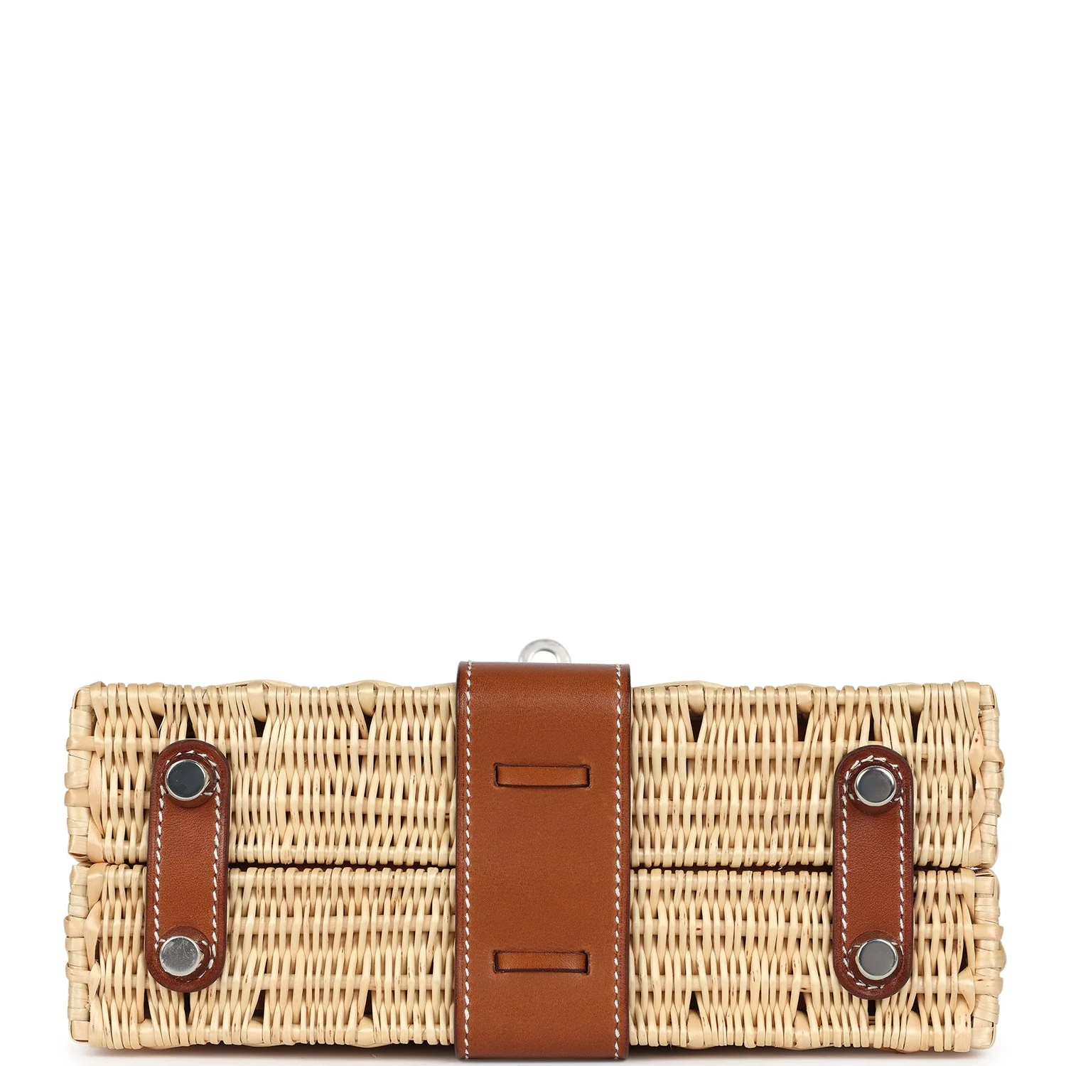 Replicate Hermes Mini Picnic Kelly 20 Fauve Barenia Palladium Hardware(1:1 replica)