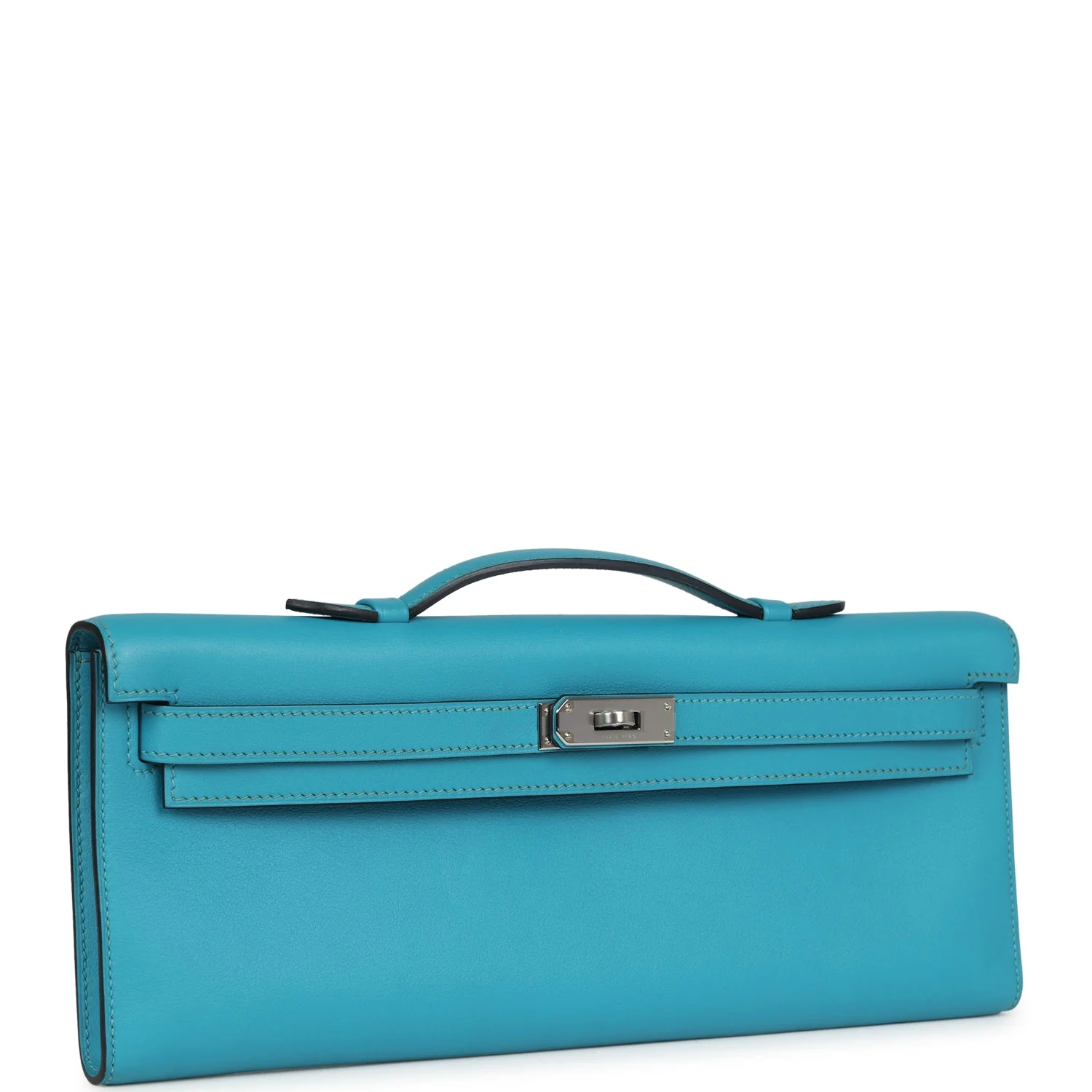 Replicate Hermes Kelly Cut Turquoise Swift Palladium Hardware(1:1 replica)