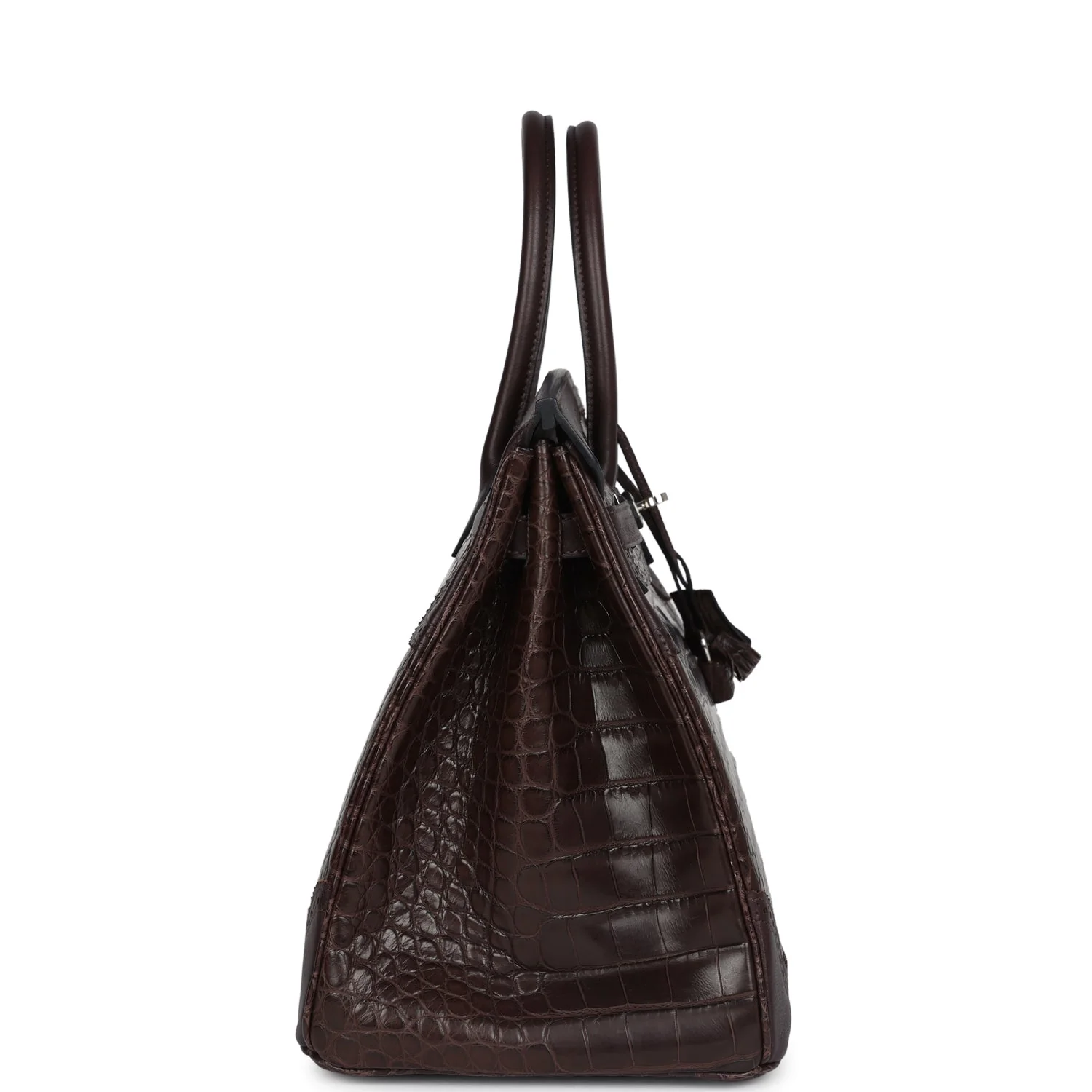 Replicate Hermes Ghillies Birkin 35 Ebene Matte Alligator and Swift Palladium Hardware(1:1 replica)