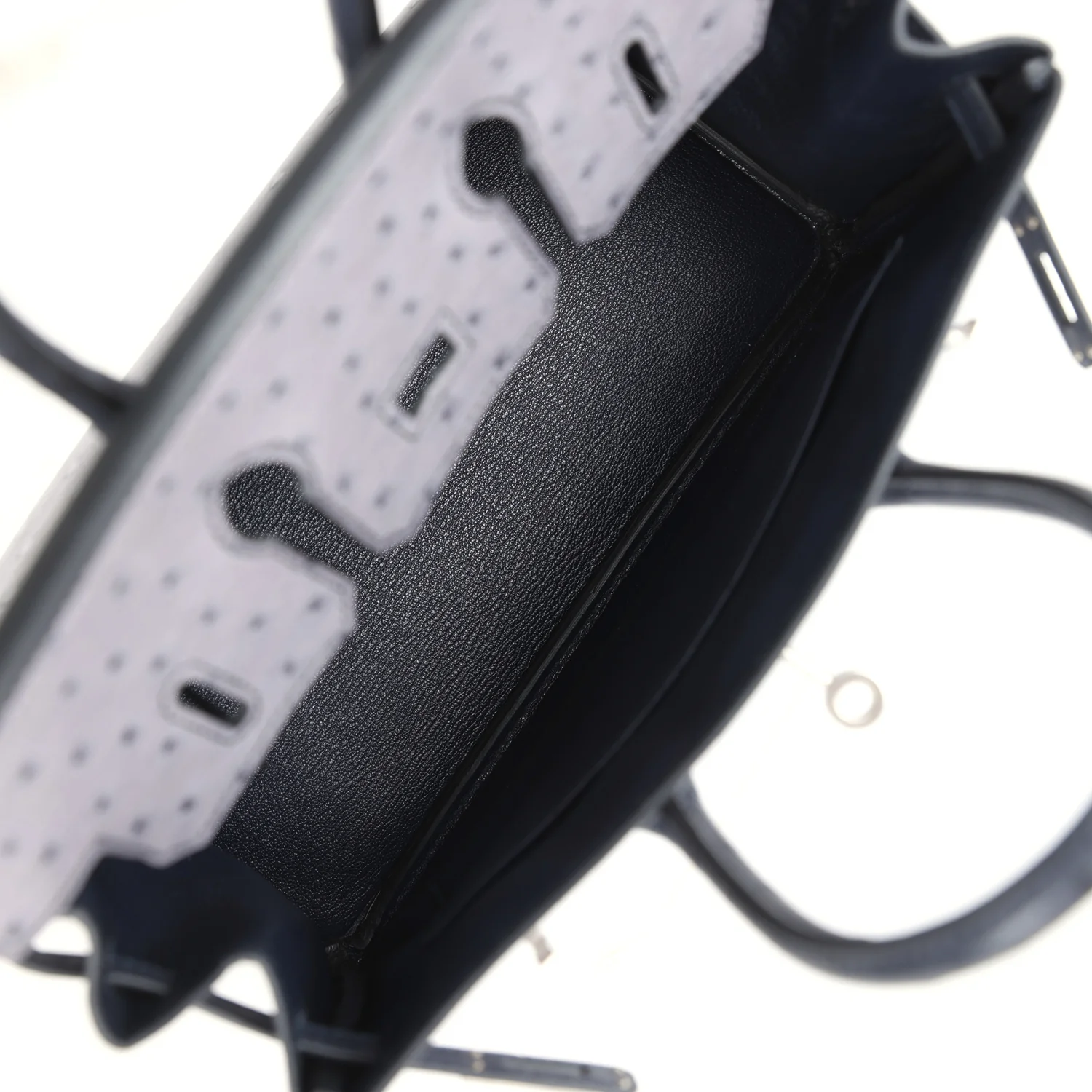 Replicate Hermes Special Order (HSS) Birkin 25 Gris Agate and Bleu Indigo Ostrich Brushed Palladium Hardware(1:1 replica)